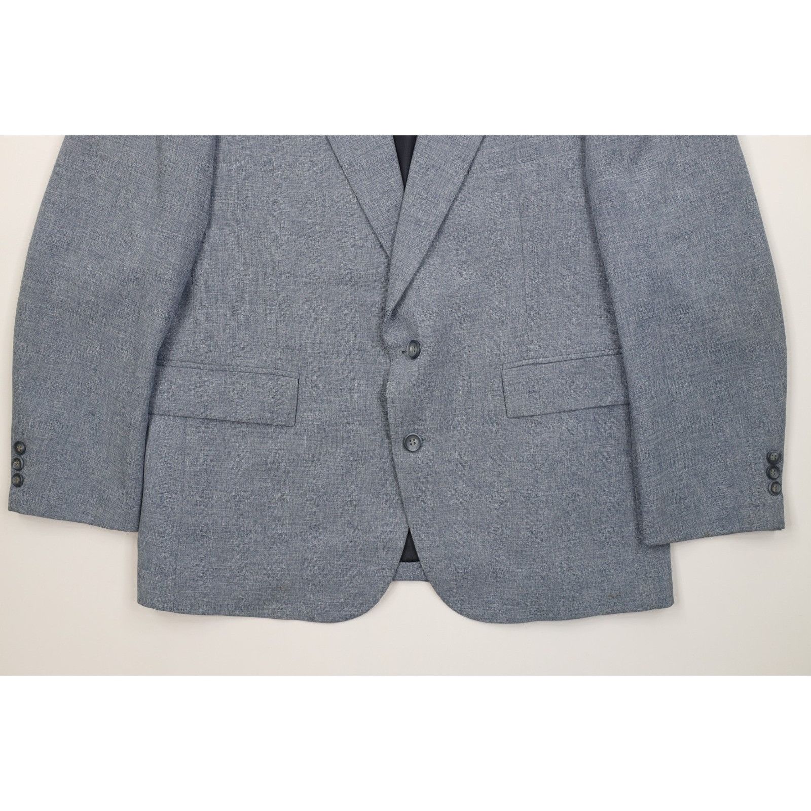 Vintage Vintage 70s Streetwear 2 Piece Chambray Knit Suit Size 44S - 5 Thumbnail