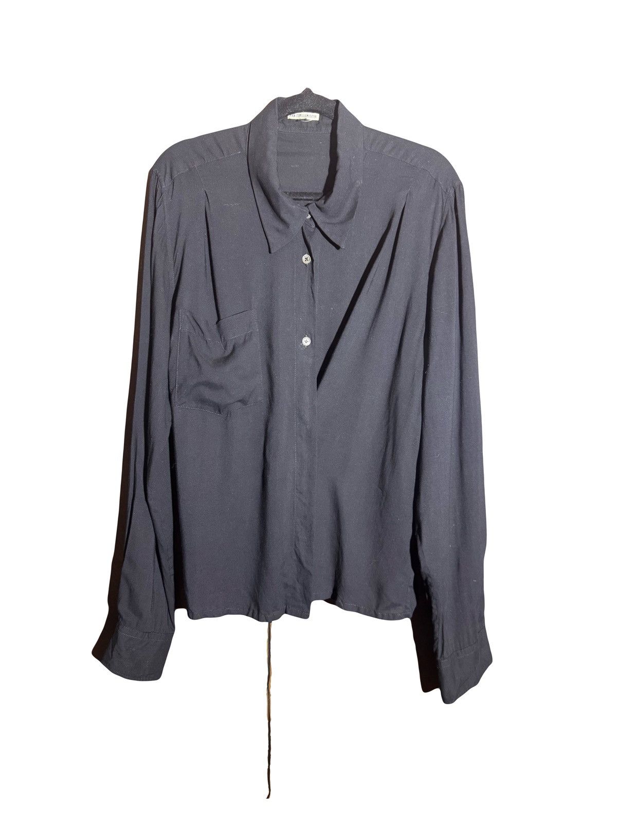 Ann Demeulemeester Ann Demeulemeester vintage asymetrical blouse 38 black Size S / US 4 / IT 40 - 1 Thumbnail