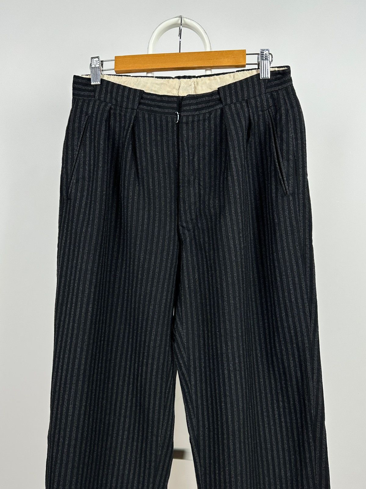 Vintage 1930-50s Antique European Work High Waist Wool Trousers Size US 30 / EU 46 - 3 Thumbnail