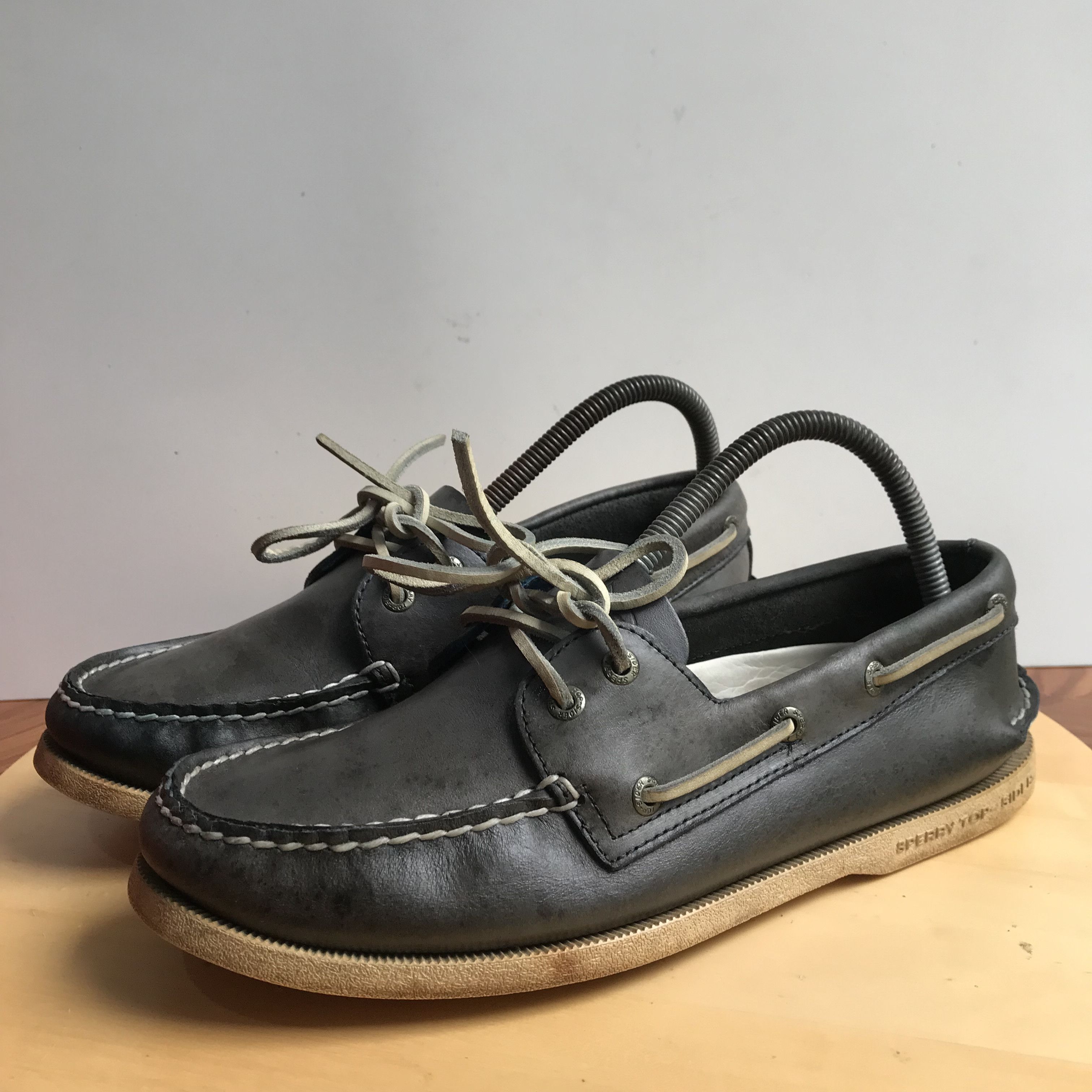 Sperry Vintage Sperry Topsider Boat shoes leather navy blue Size US 8.5 / EU 41-42 - 6 Thumbnail