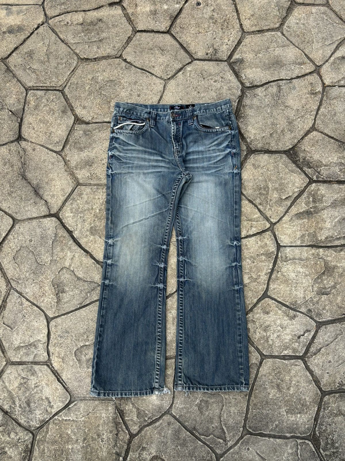 Marc Ecko × Vintage Crazy Y2K Marc Ecko Affliction Style Embroidered Rave Jeans Size US 34 / EU 50 - 2 Thumbnail