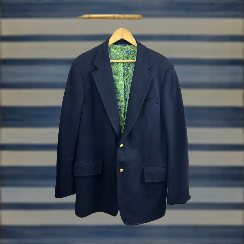 Lilly Pulitzer RARE VTG Lilly Pulitzer Palm Beach Paisley Sport Blazer Coat Jacket 24.5x34 XL Wool Blue Paisley 2 Piece Mens Blazer Size 46R - 1 Thumbnail