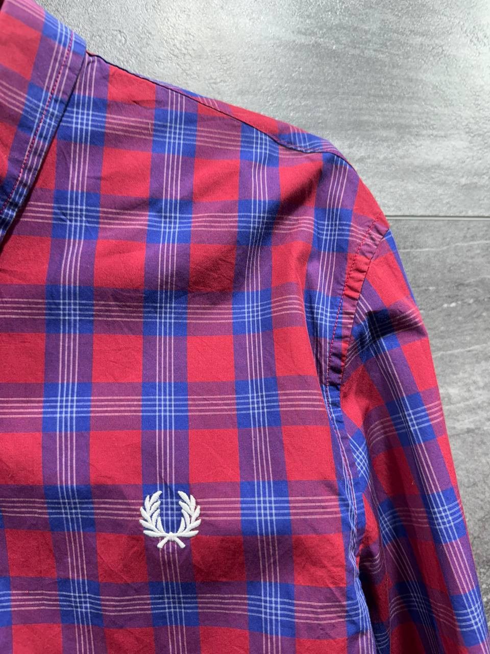Other Shirt Red Blue checkered FRED PERRY Size US L / EU 52-54 / 3 - 2 Thumbnail