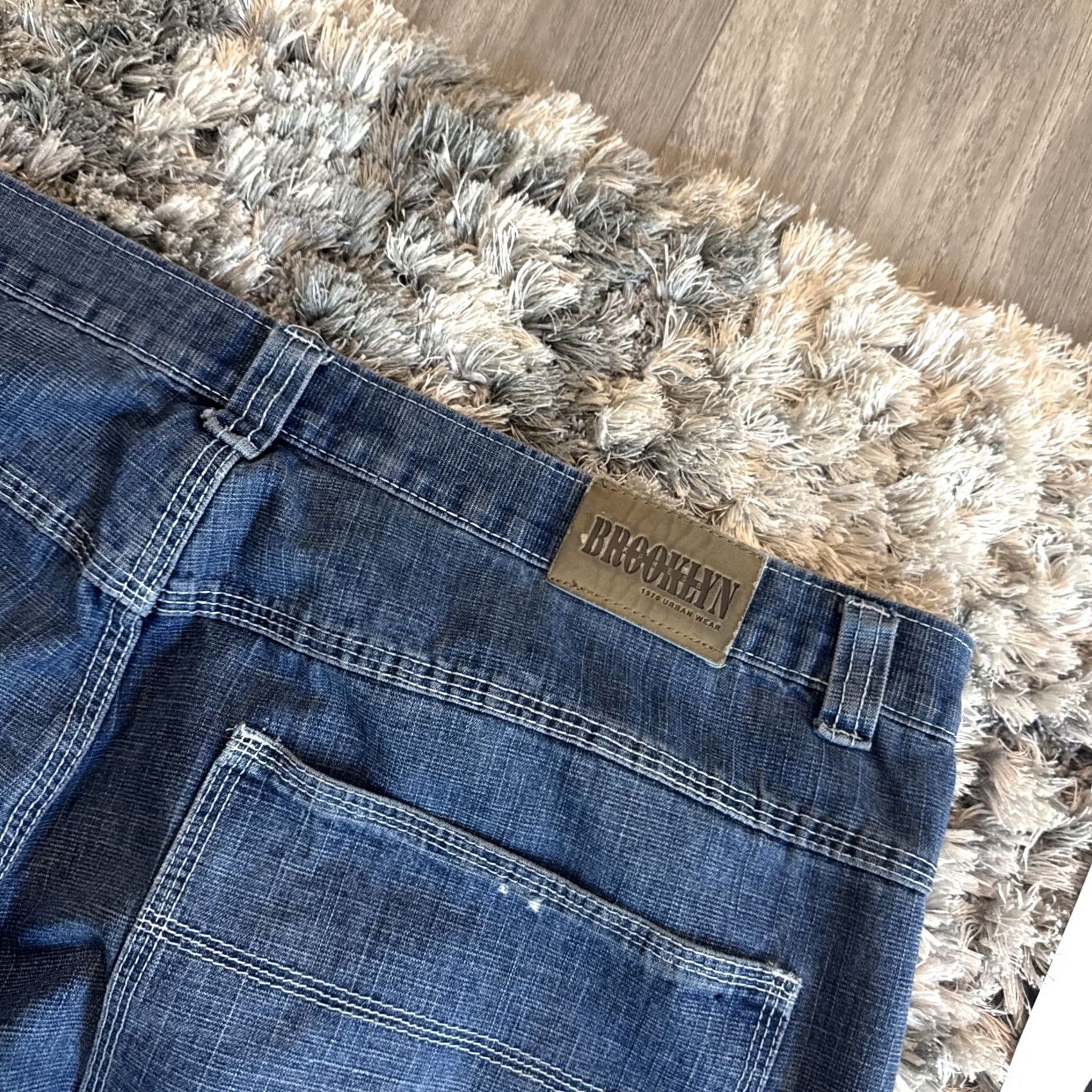 Express VINTAGE Brooklyn Xpress Jeans Blue 90’s Baggy Carpenter Denim RARE Men’s 42x31 Size US 42 / EU 58 - 5 Thumbnail