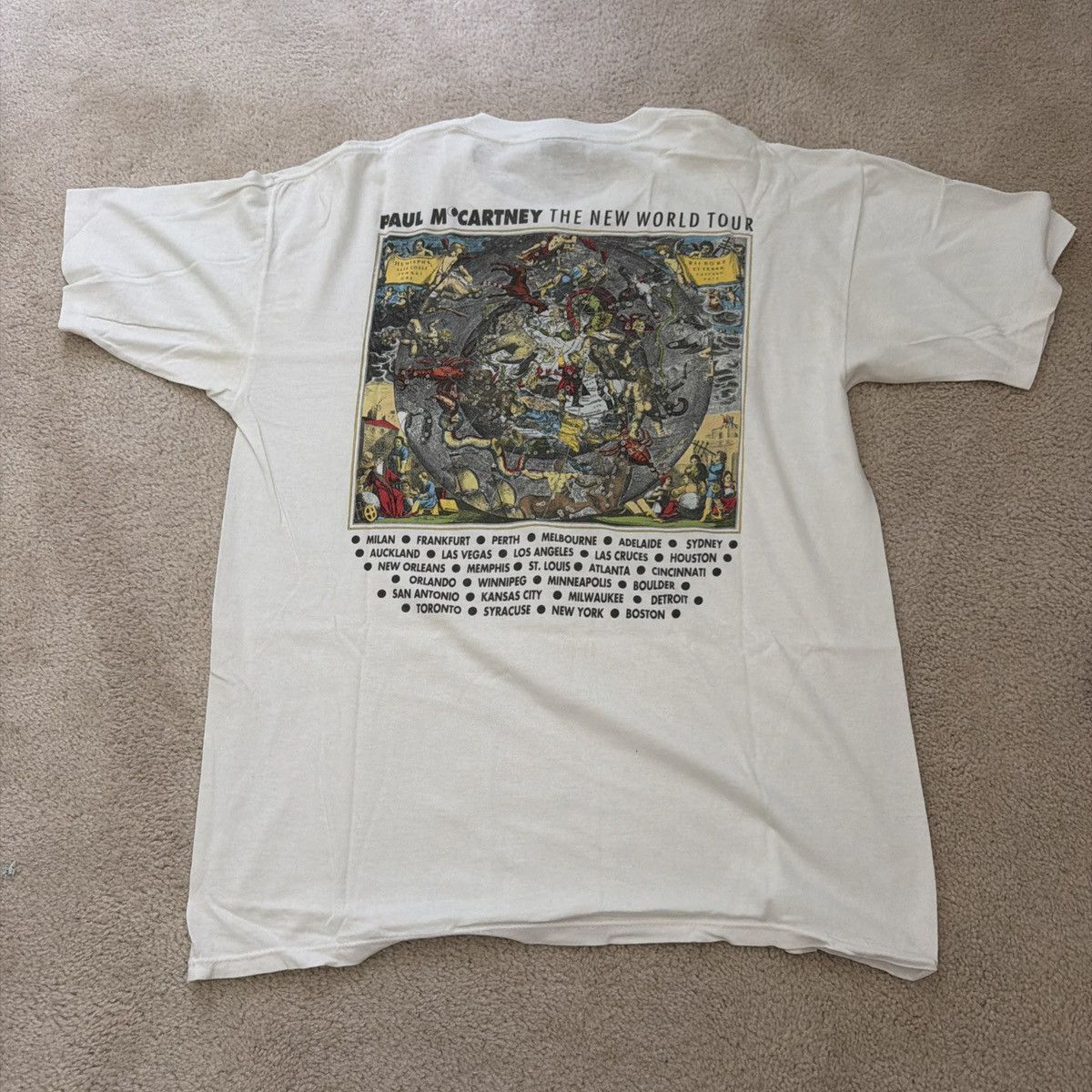 Vintage Paul McCartney Shirt White New World Tour Rock 1993 Size US XL / EU 56 / 4 - 4 Thumbnail