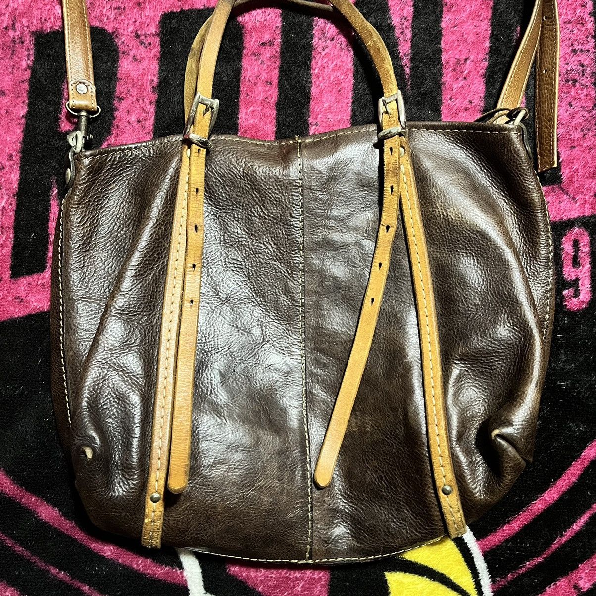 Japanese Brand Herz Japan 2 Way Leather Shoulder / Tote Bag Size ONE SIZE - 5 Thumbnail