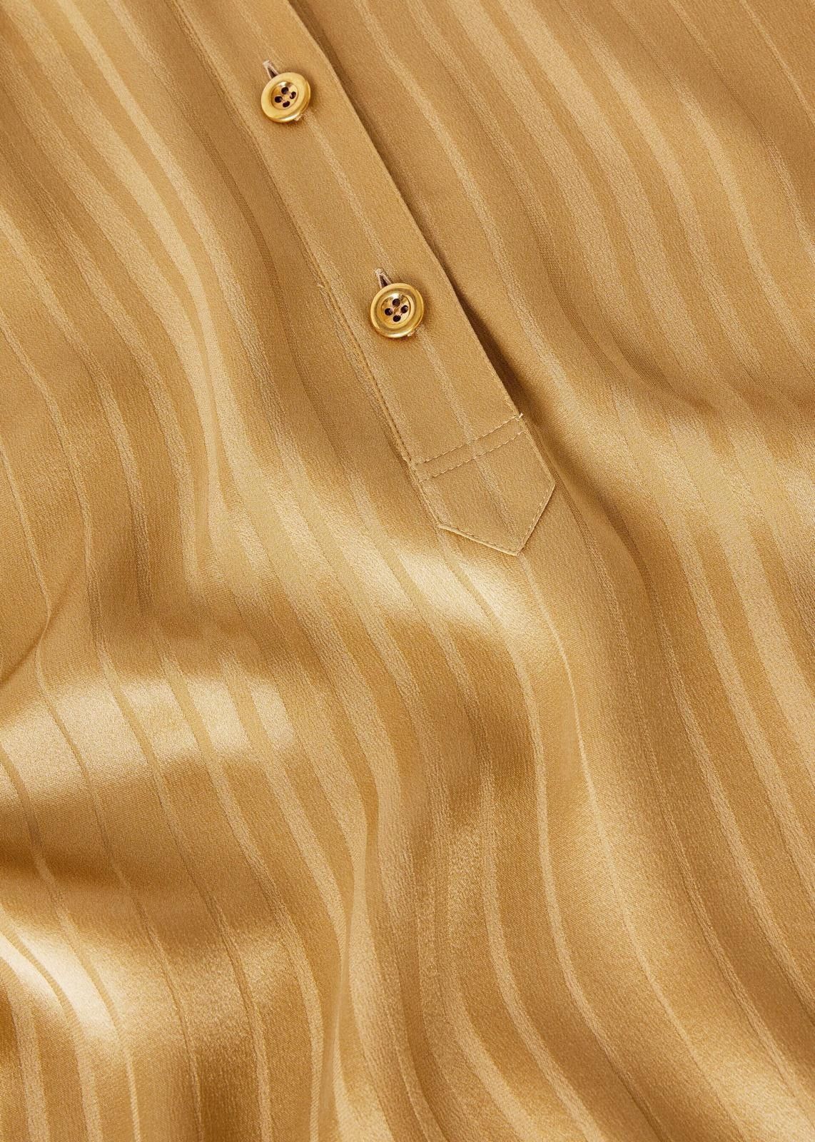 Loro Piana o1srvl11e0725 FAN8400 Amna Silk Shirt in Yellow Size L / US 10 / IT 46 - 7 Thumbnail