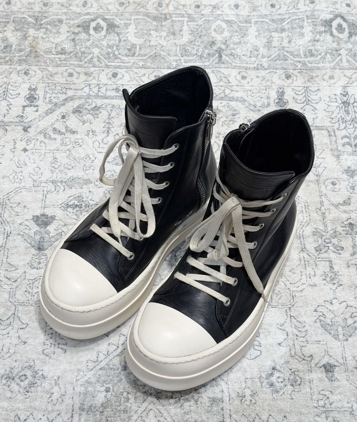 Rick Owens Rick Owens Mainline Leather High-Top Converse, Thick Sole Size US 7 / EU 40 - 3 Thumbnail