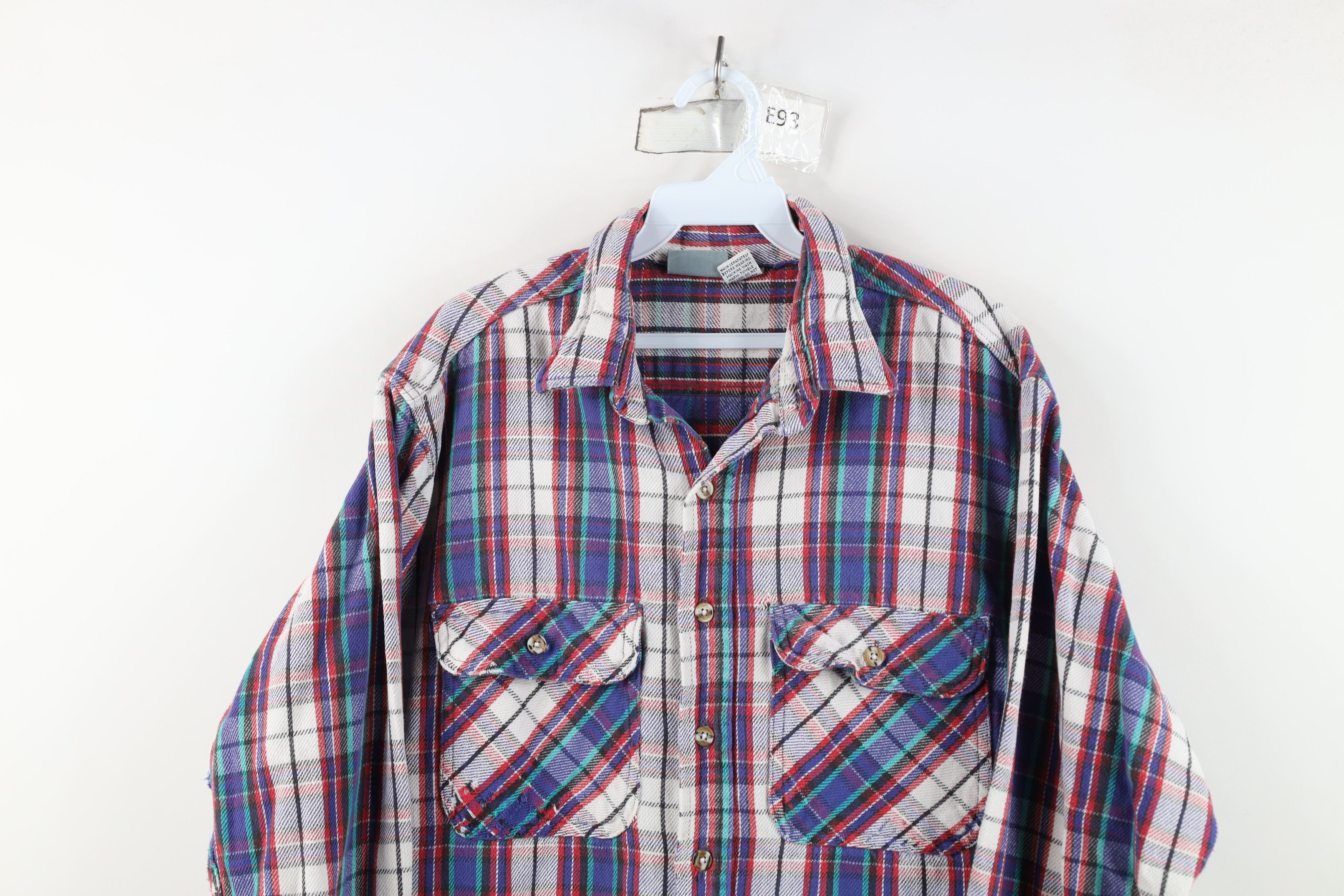 Vintage Vintage 90s Streetwear Heavyweight Flannel Button Shirt Size US L / EU 52-54 / 3 - 2 Thumbnail