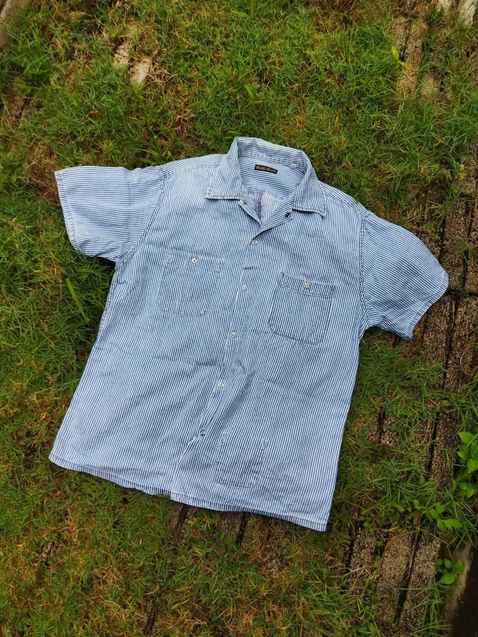 Vintage Blue Blue Japan Hickory Denim Shirt