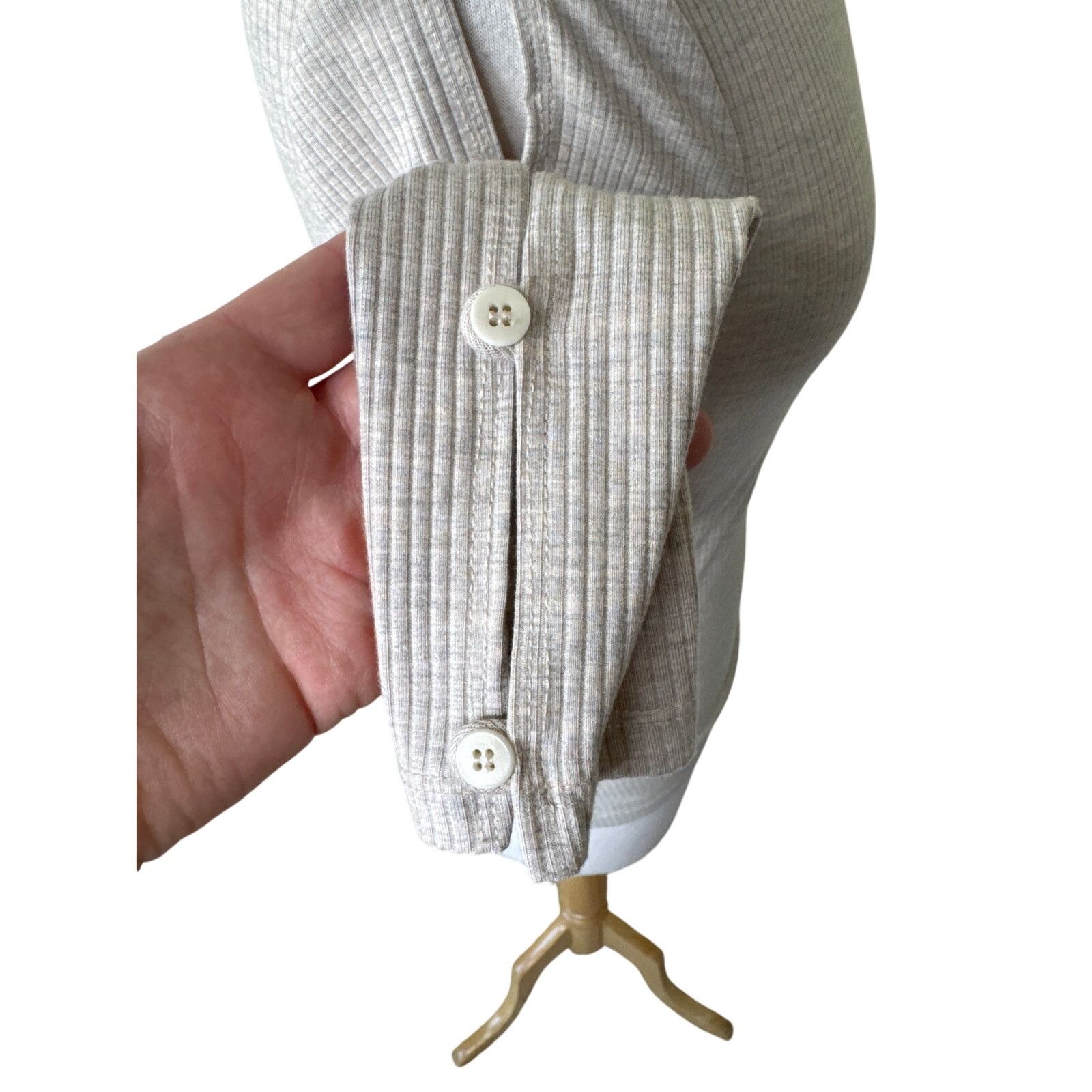 Jonathan Simkhai JONATHAN SIMKAHI Standard Ribbed Button Long Sleeve Top Size S / US 4 / IT 40 - 9 Thumbnail
