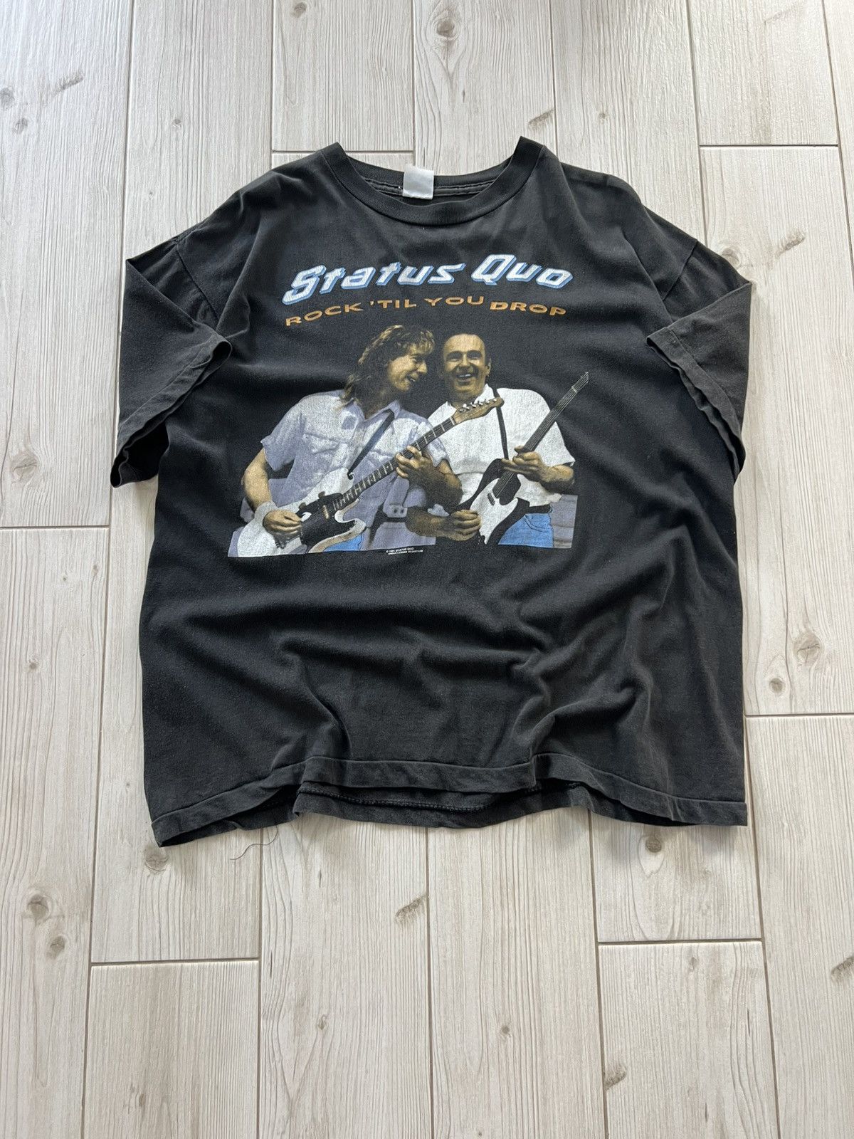 Band Tees Status Quo Vintage 1992 Rock'Til You Drop Rock Band Tour Size US XL / EU 56 / 4 - 5 Thumbnail