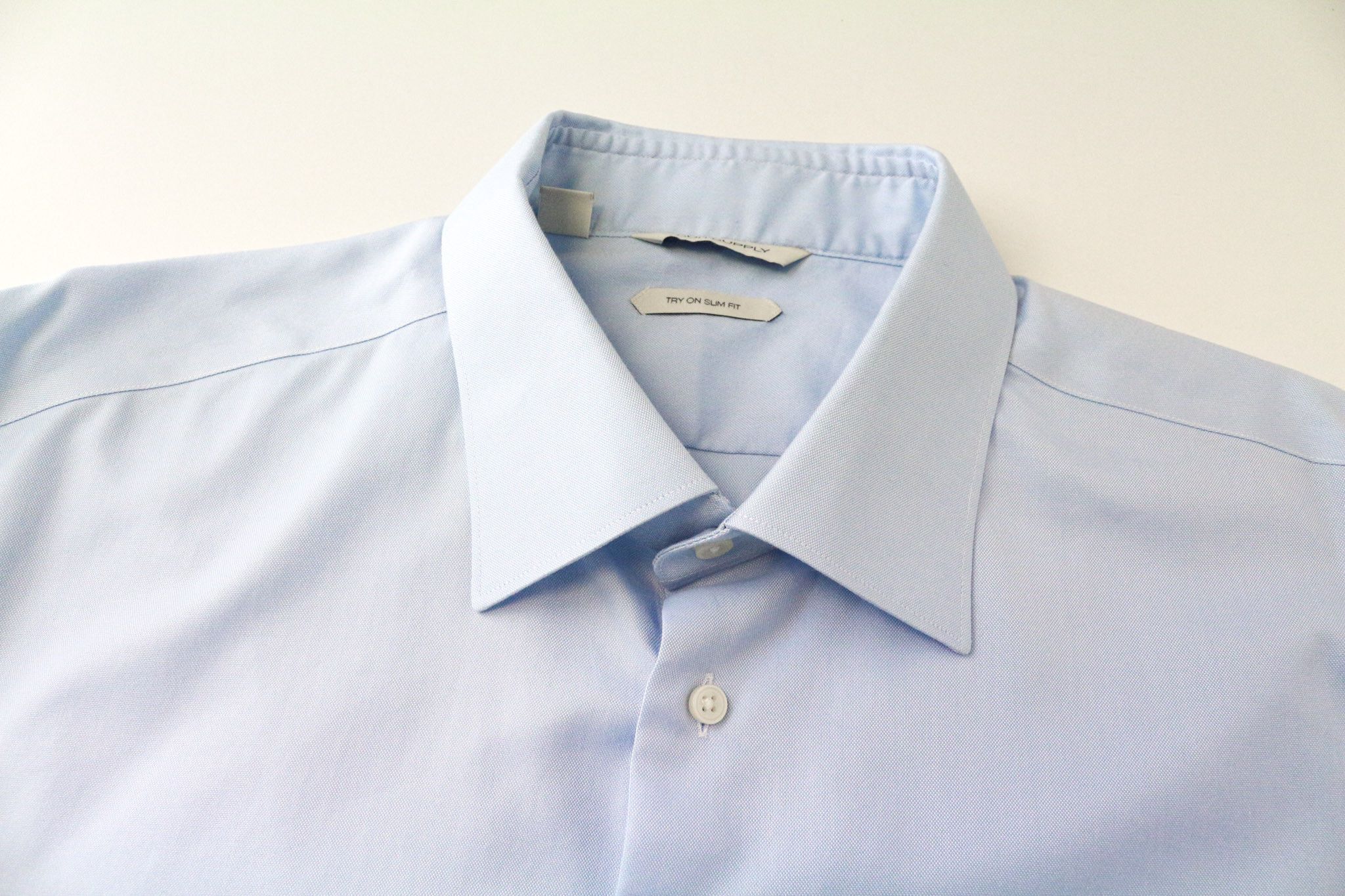 Suitsupply 45L/17 3/4L Slim Blue Cotton Long Sleeve Shirt 74692 Size US L / EU 52-54 / 3 - 3 Thumbnail