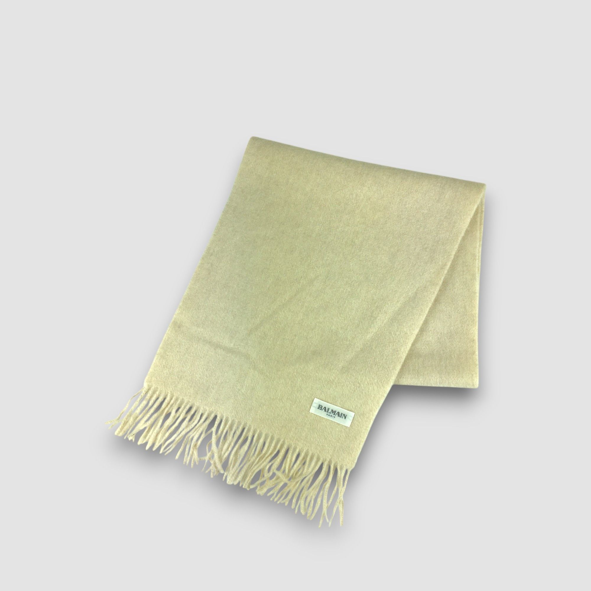 Japanese Brand Vintage Balmain Scarf Fringe Winter Christmas Wool Scarves Size ONE SIZE - 1 Thumbnail