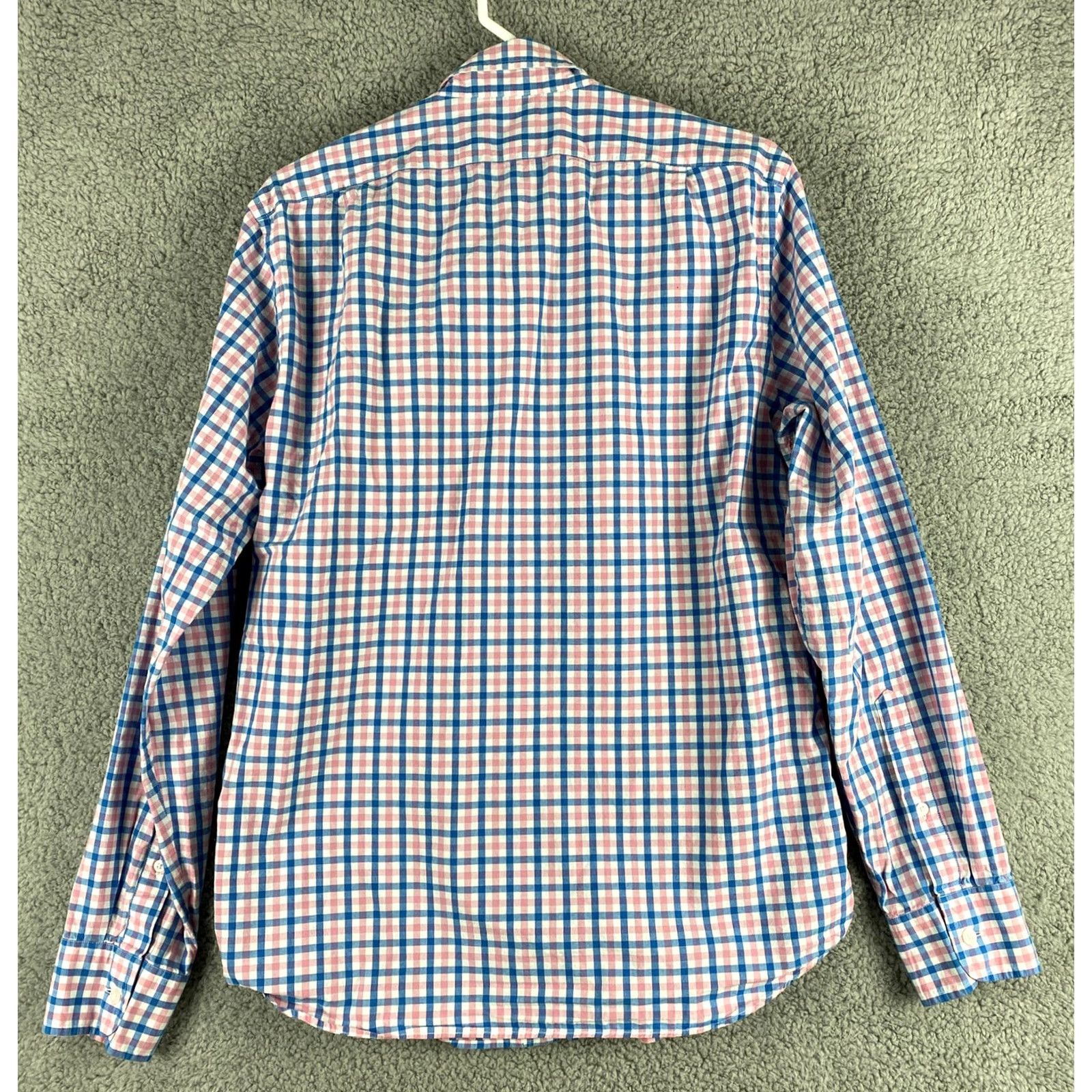 Vintage J Crew Button Shirt Men’s M Slim Blue Pink White Check Dress Shirt Button-Down Collar 34-21 Designer/Stretch Size US M / EU 48-50 / 2 - 7 Thumbnail