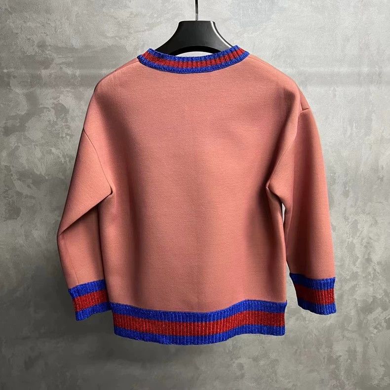 Gucci Gucci The latest pink crane striped printed logo sweatshirt Size US S / EU 44-46 / 1 - 2 Thumbnail