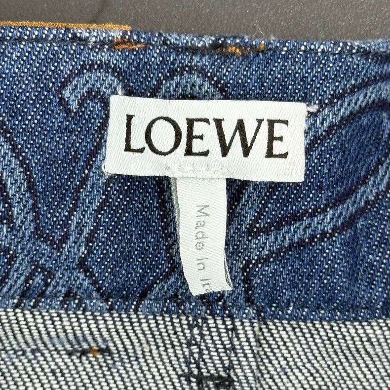 Loewe Loewe Washed blue full logo double leather label denim ski Size 25" / US 0 / IT 36 - 5 Thumbnail