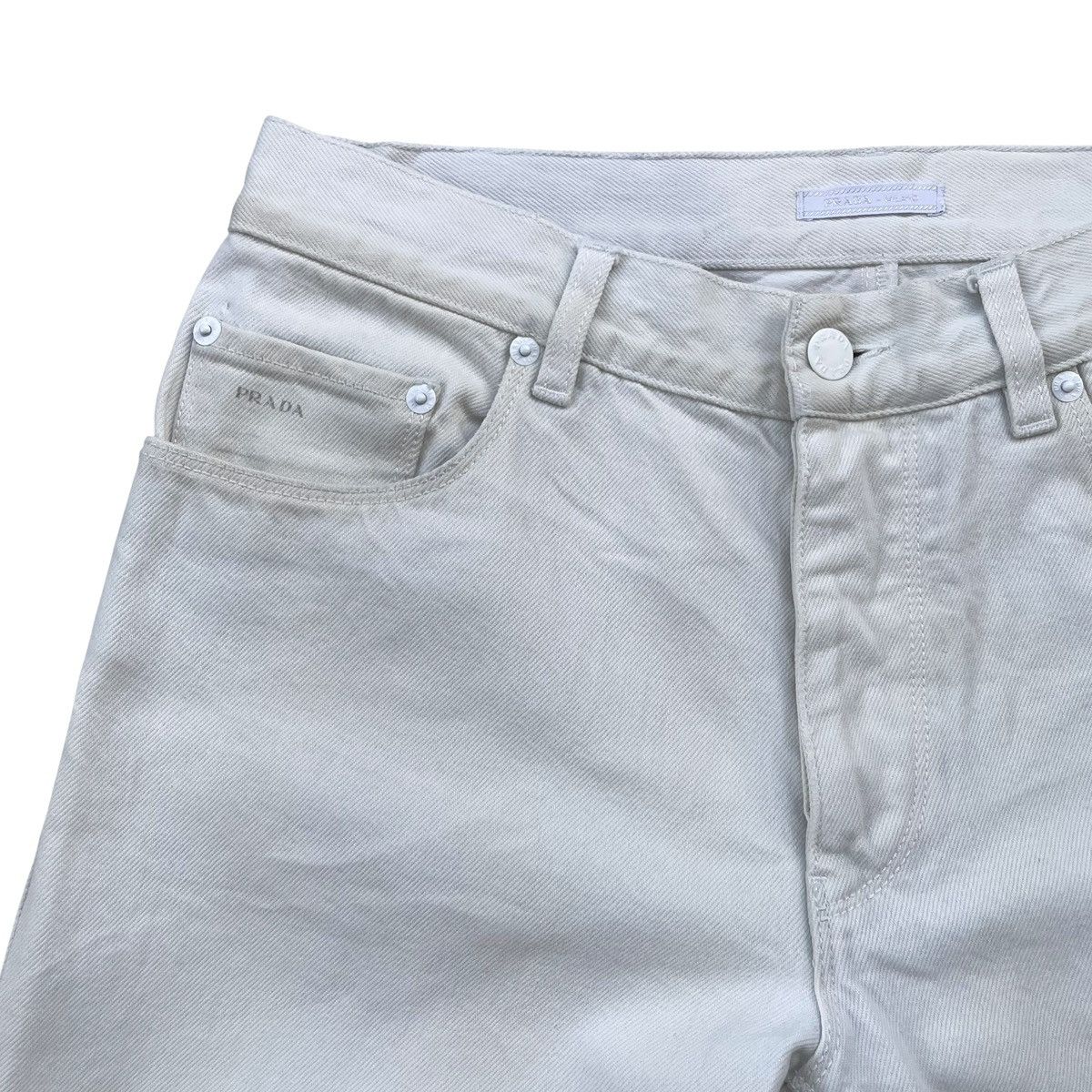 Prada Prada Milano Easy Fit Offwhite Designer Denim Size US 31 - 4 Thumbnail