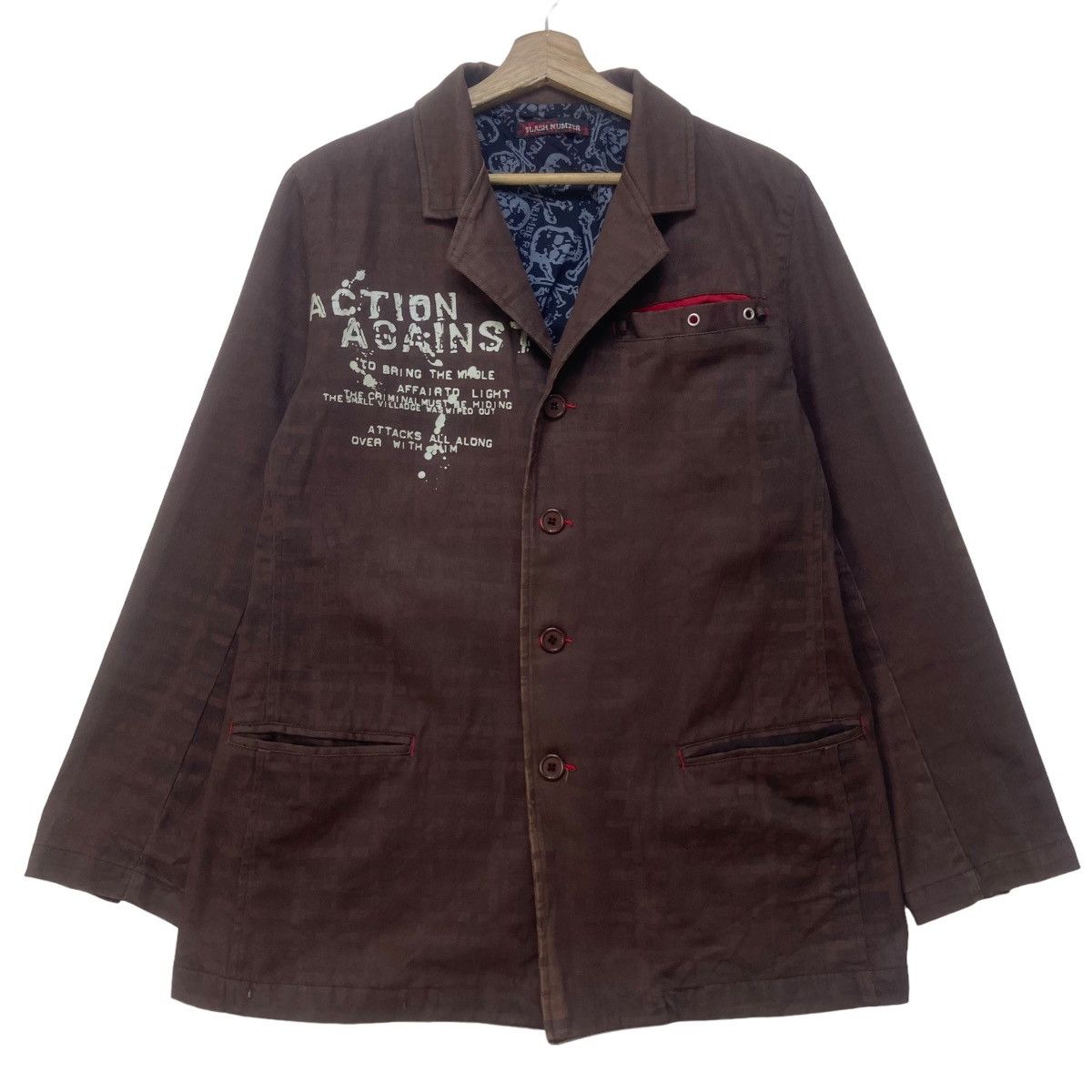 Japanese Brand Japanese Brand Slash Number Skull Punk Street Fashion Jacket Size US S / EU 44-46 / 1 - 1 Thumbnail