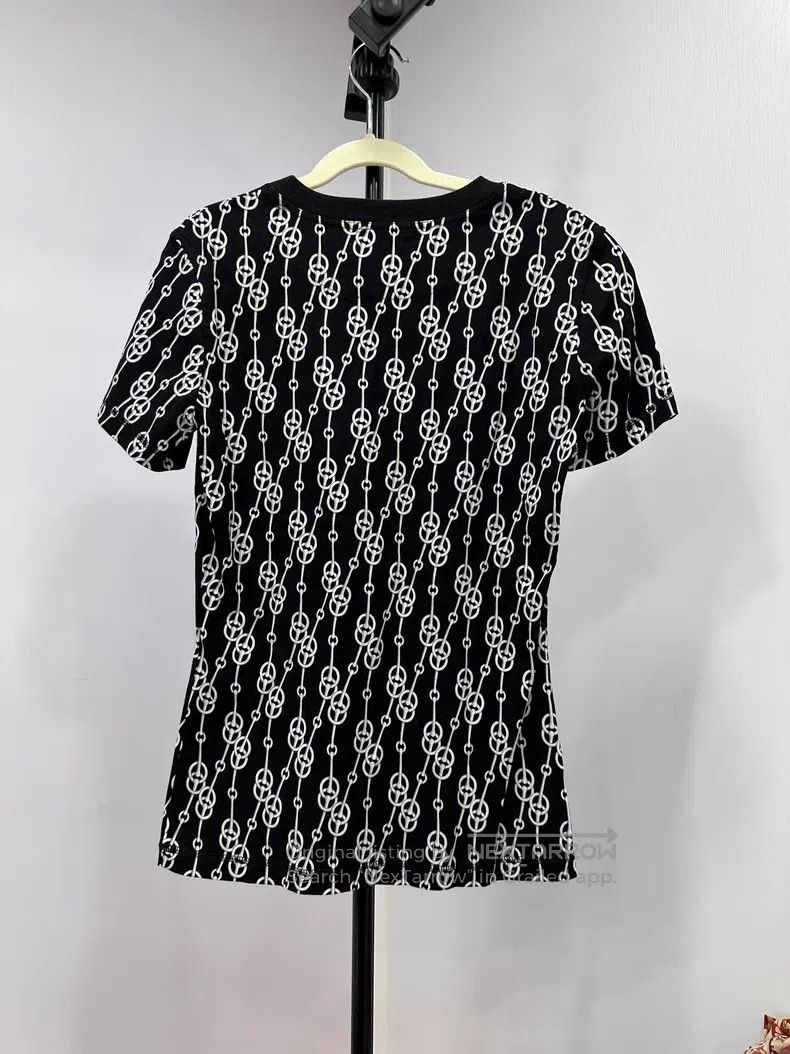 Hermes Hermes Black and White Lock Chain Round Neck Short Sleeve Size XXS / US 00 / IT 34 - 2 Thumbnail