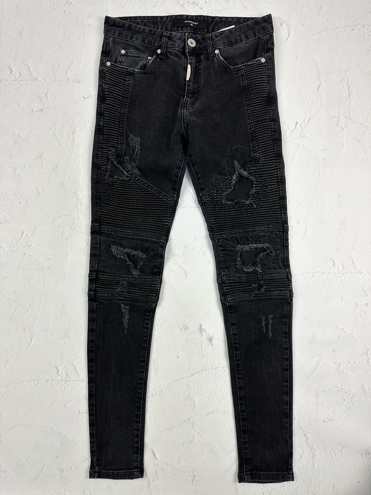 Represent Clo. Represent Biker Repairer Vintage Black Denim Size US 28 / EU 44 - 1 Thumbnail