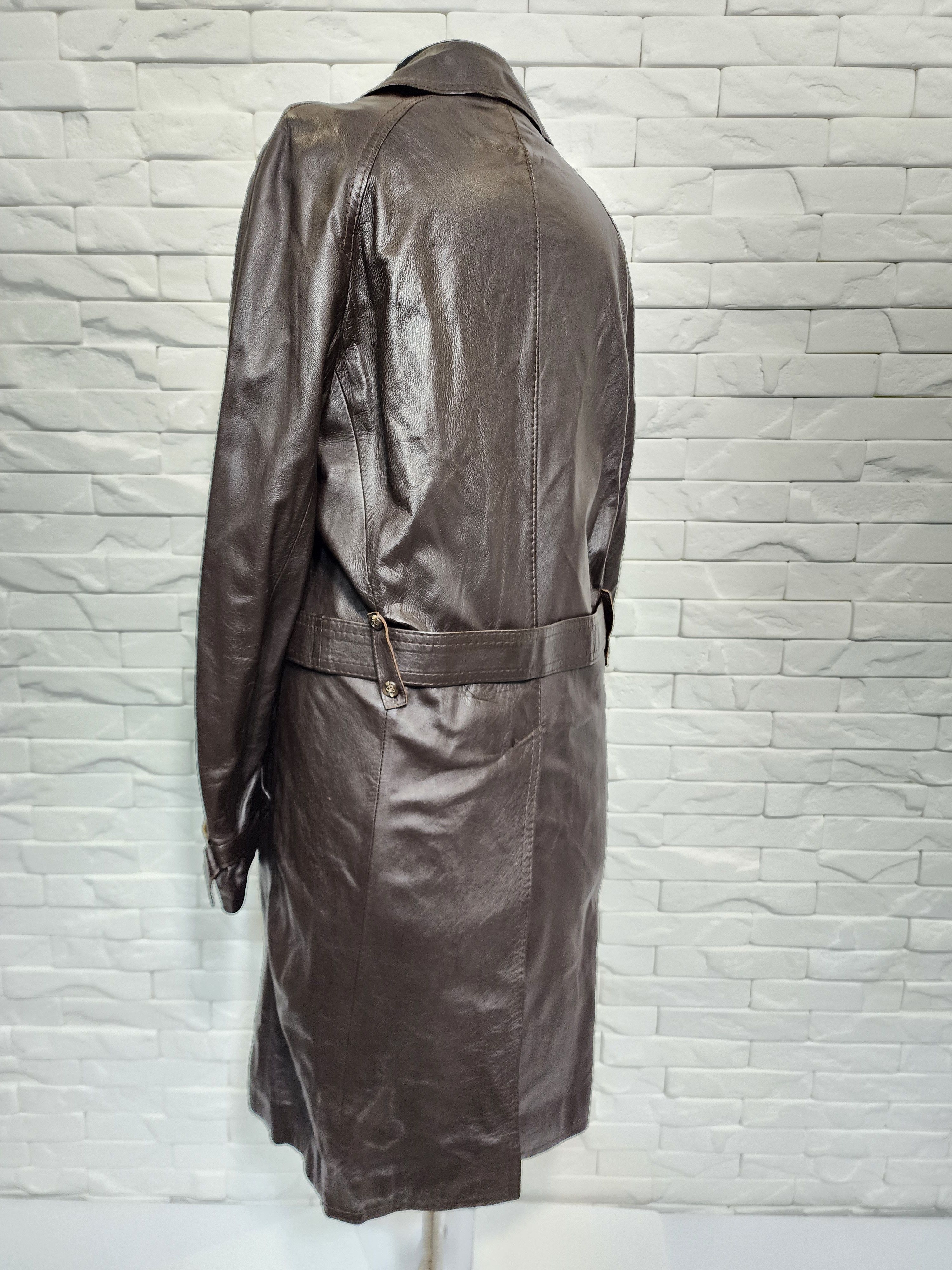 Genuine Leather Men's Brown Leather Cardigan: Button Front Coat Size US M / EU 48-50 / 2 - 7 Thumbnail