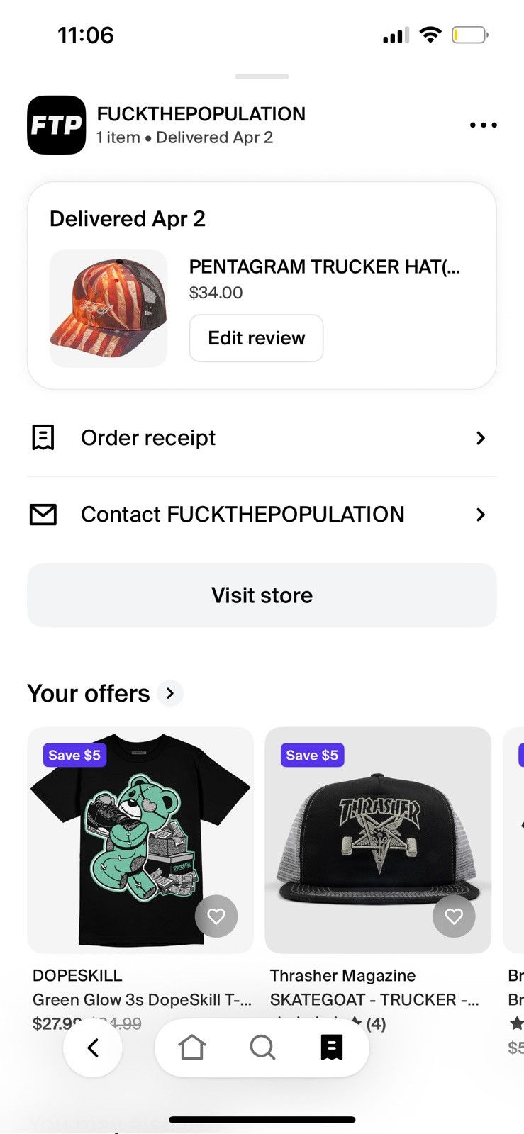 Fuck The Population 2025’ Fuck The Population FTP Pentagram Trucker Hat O/S Size ONE SIZE - 8 Thumbnail