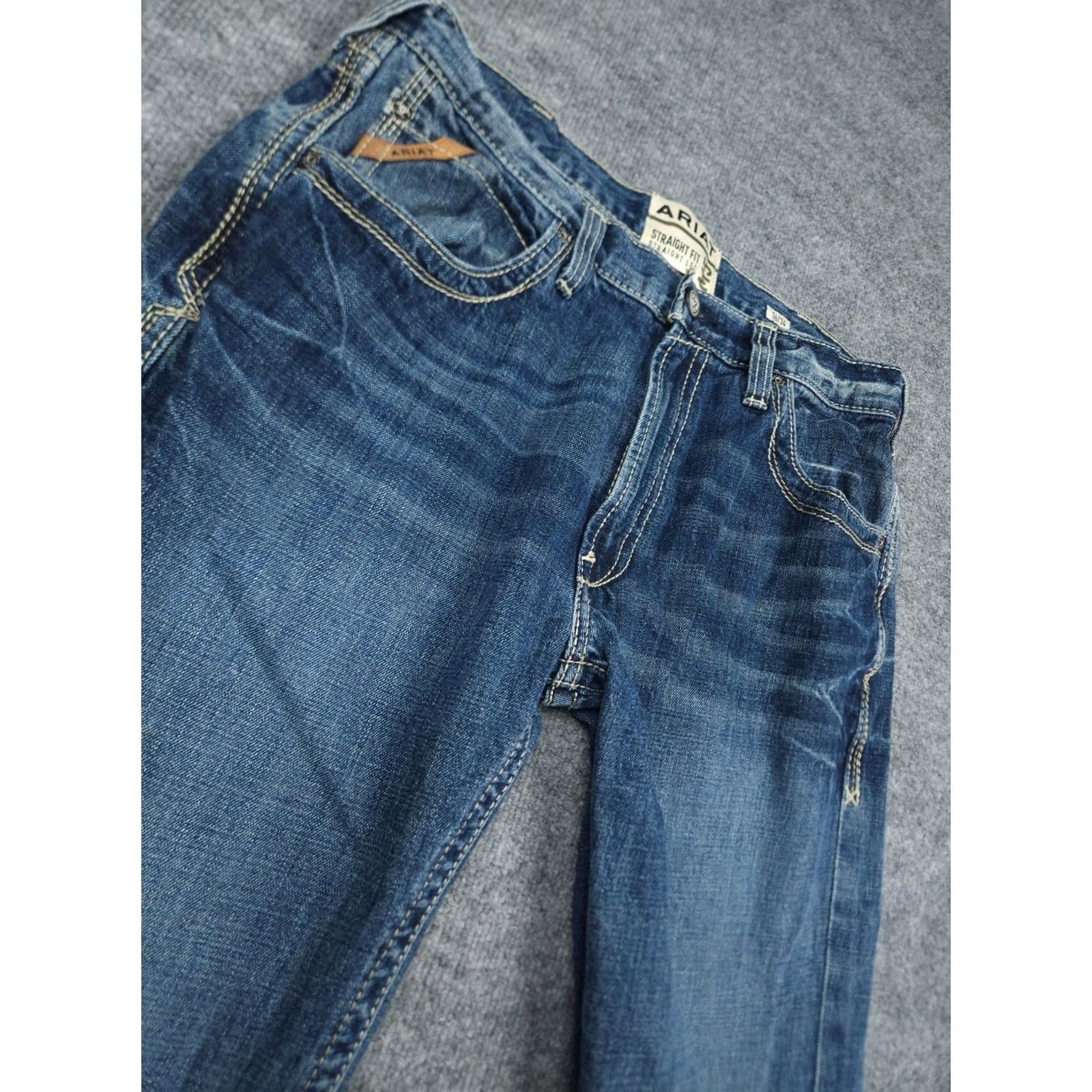 Ariat Ariat M5 Straight Leg Jeans Men's 34 x 32 Blue Workwear Ranch EUC Size US 34 / EU 50 - 3 Thumbnail