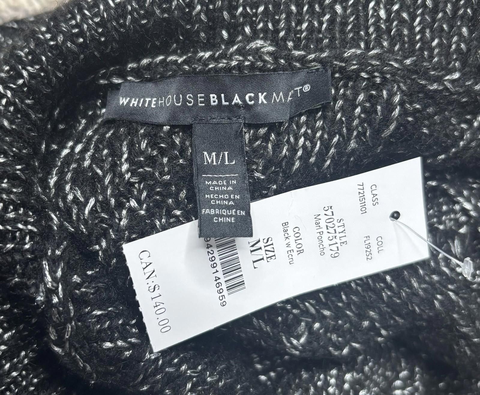 Other White House Black Market Poncho Sweater Womens M/L Ecru Marl Size L / US 10 / IT 46 - 2 Thumbnail