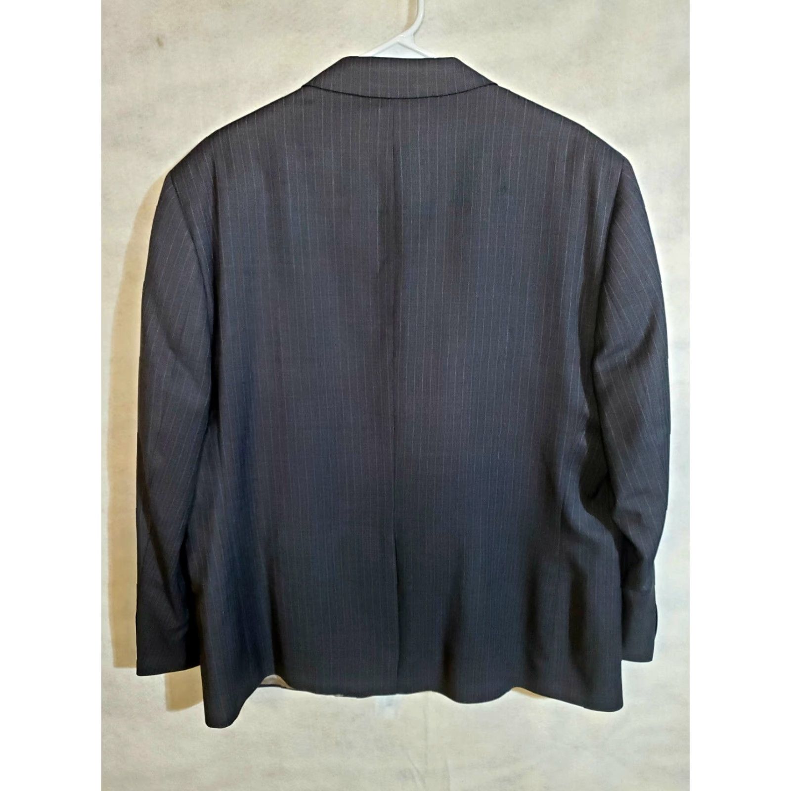 Jack Victor JACK VICTOR SELECT Blue Pin Strip 100% Wool Valentino CT 2-Button Suit Jacket 46 Size 46R - 2 Thumbnail
