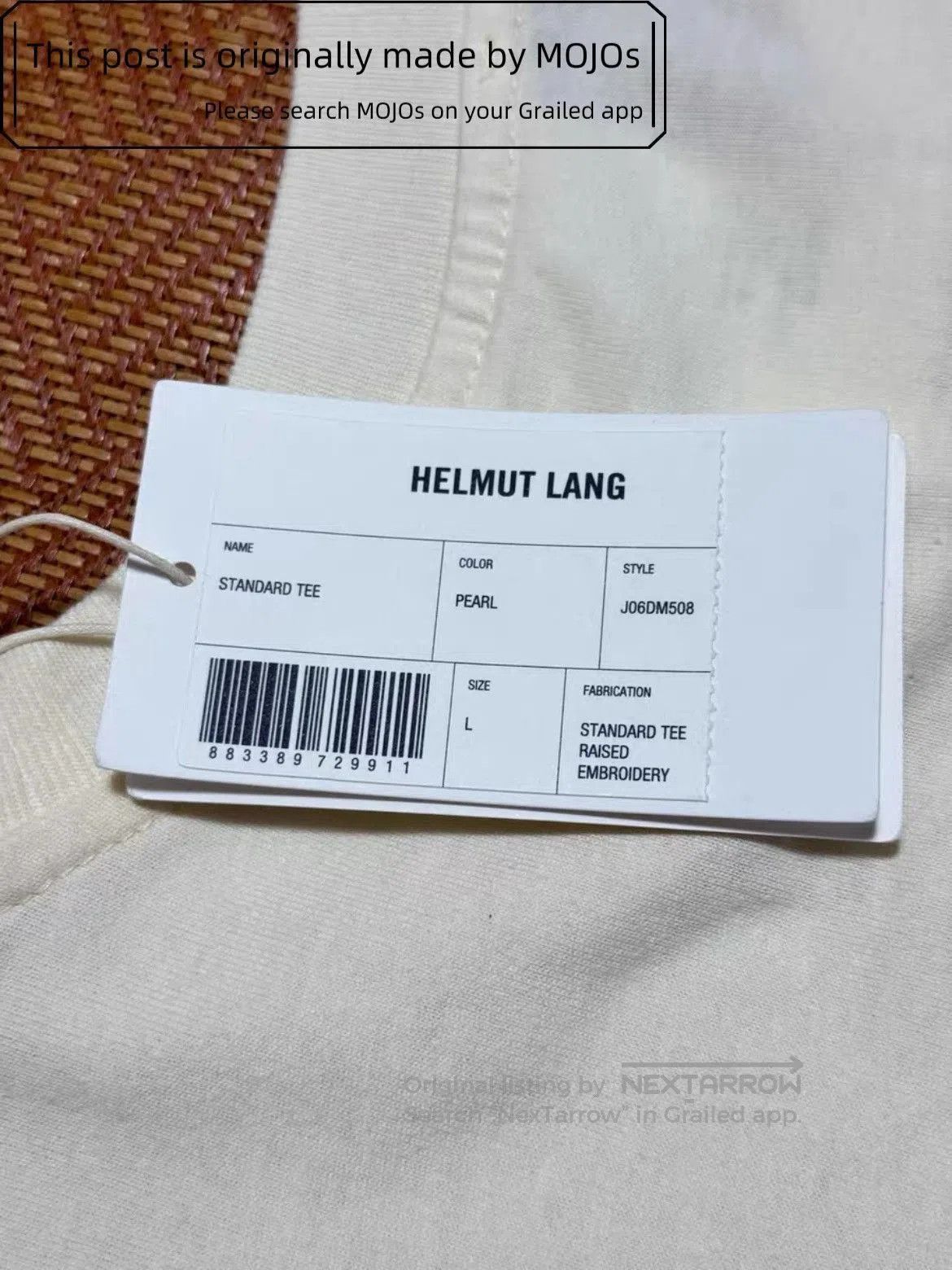 Helmut Lang Helmut Lang Logo Stitches Classic Tee. Size US L / EU 52-54 / 3 - 5 Thumbnail