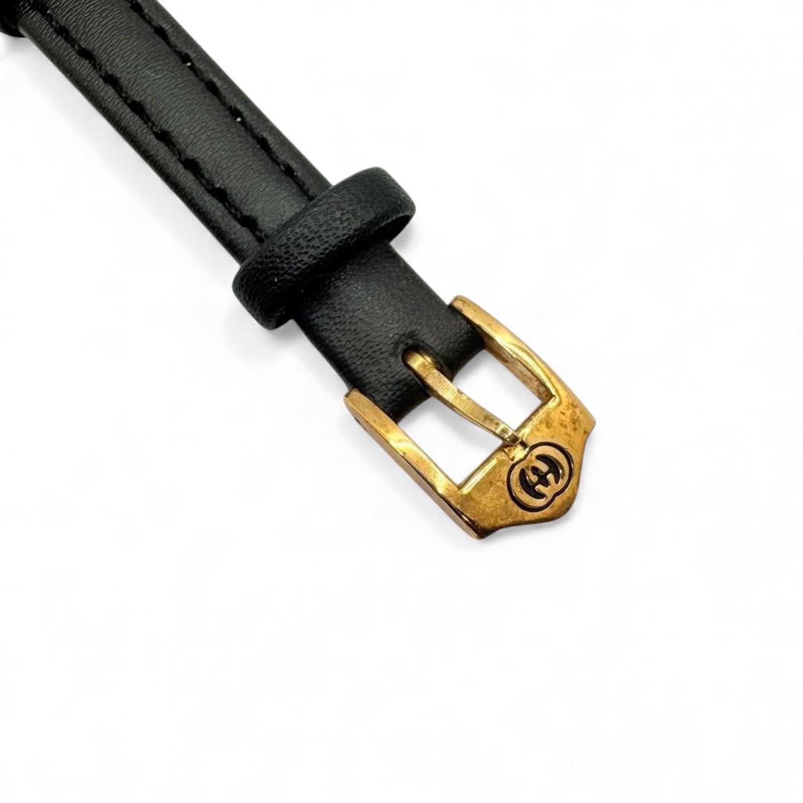 Gucci Gucci - Women Vintage Leather Strap Watch with Gold Size ONE SIZE - 9 Thumbnail
