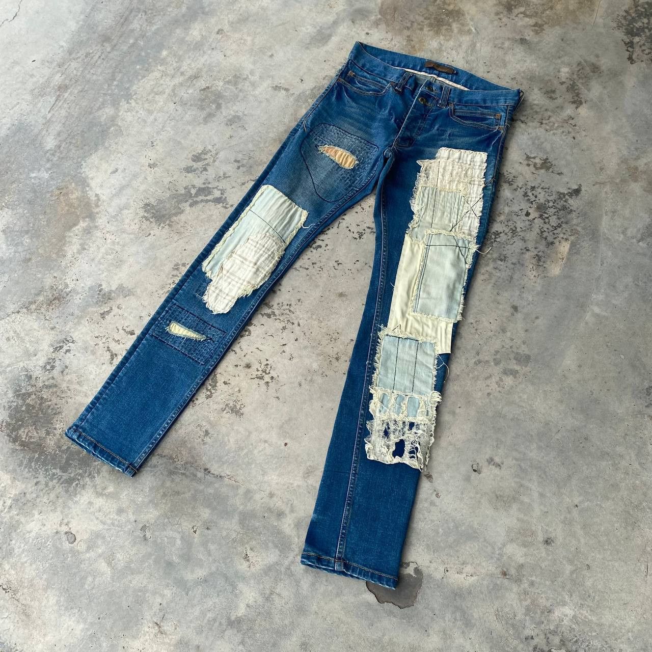 Japanese Brand JAPANESE BURN OUT BLUEWASH DISTRESSED BORO REWORKED DESIGN Size US 28 / EU 44 - 9 Thumbnail
