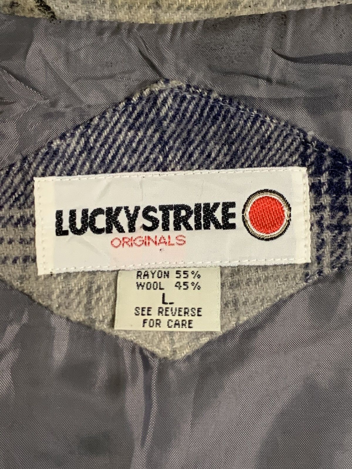 Japanese Brand Rare Design Vintage Lucky Strike Flannel Zipper Light Jacket Size US L / EU 52-54 / 3 - 5 Thumbnail