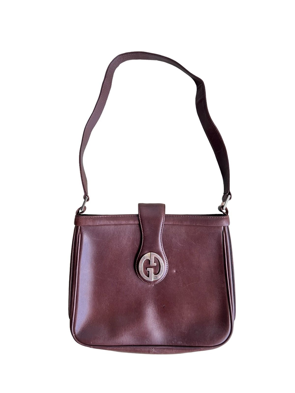 Genuine Leather × Gucci Vintage 1980s Gucci GG Crossbody Leather Sling Bag Size ONE SIZE - 2 Thumbnail