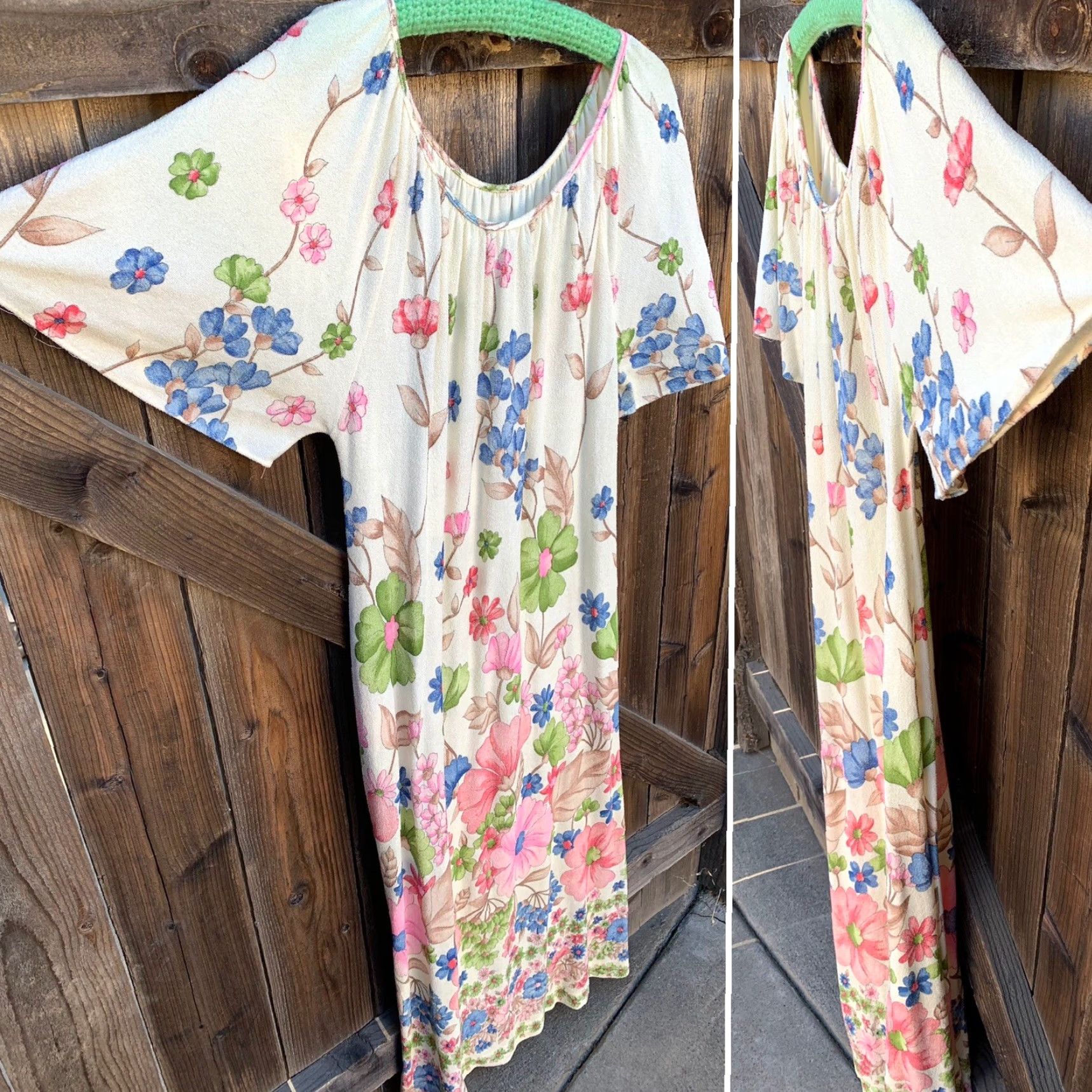 CLOT vtg floral terry cloth long muumuu dress union made RN 21673 Grandmacore Size L Size L / US 10 / IT 46 - 3 Thumbnail