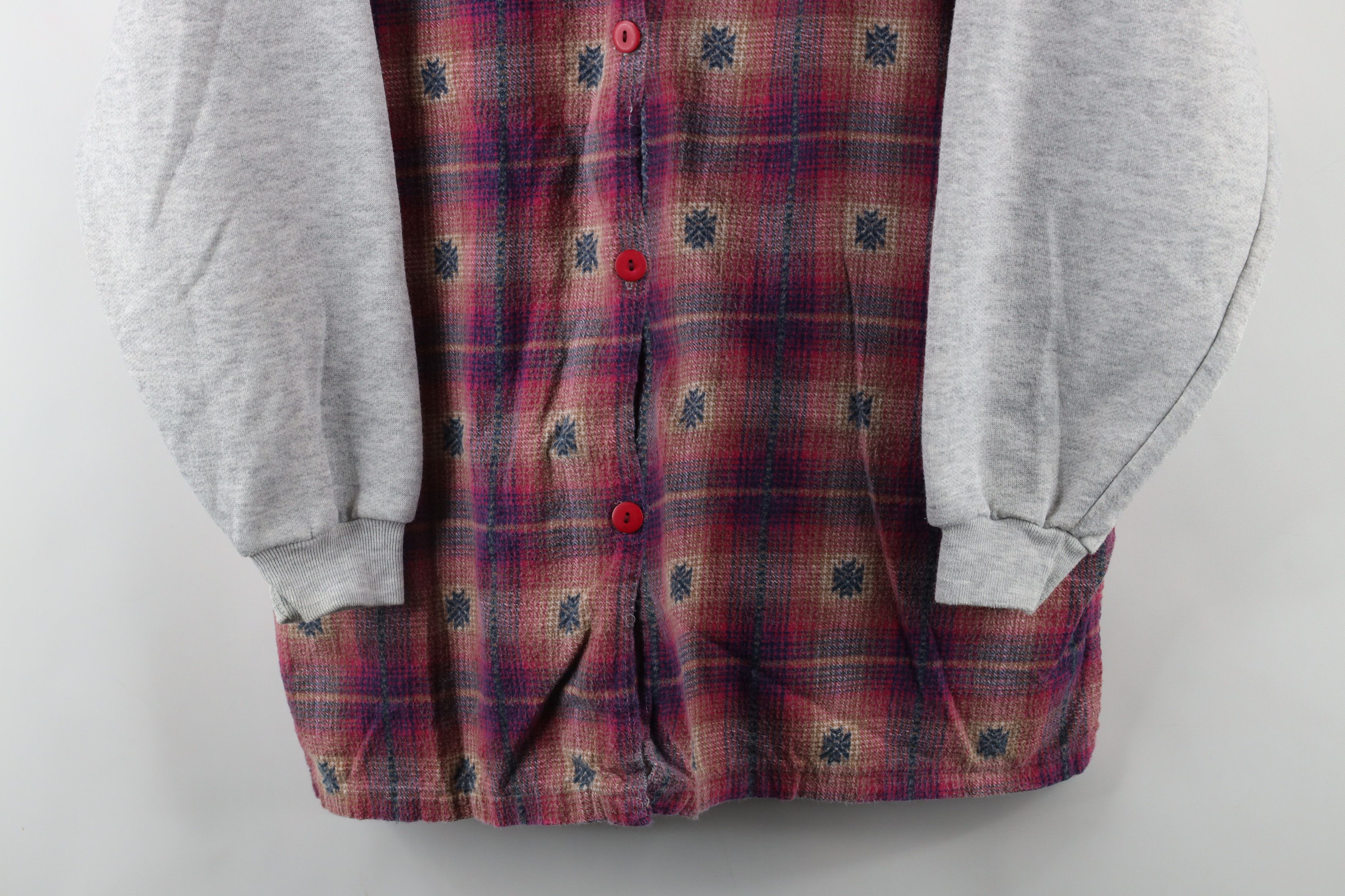Vintage Vintage 90s Streetwear Distressed Button Shirt Hoodie Size L / US 10 / IT 46 - 3 Thumbnail
