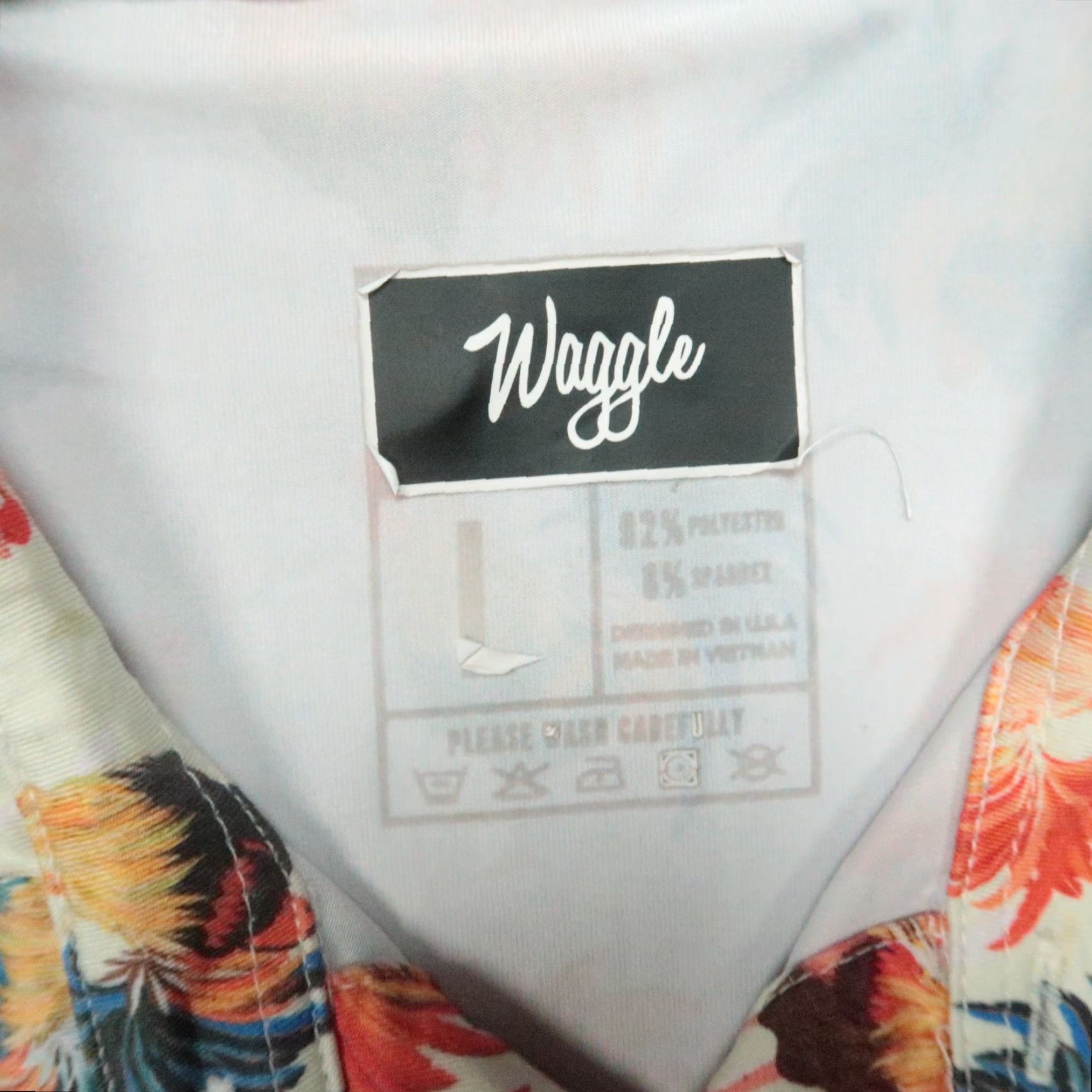 Vintage Waggle Polo Shirt Mens L White Cream Cocky Rooster Performance Short Sleeve Golf Polo Size US L / EU 52-54 / 3 - 3 Thumbnail