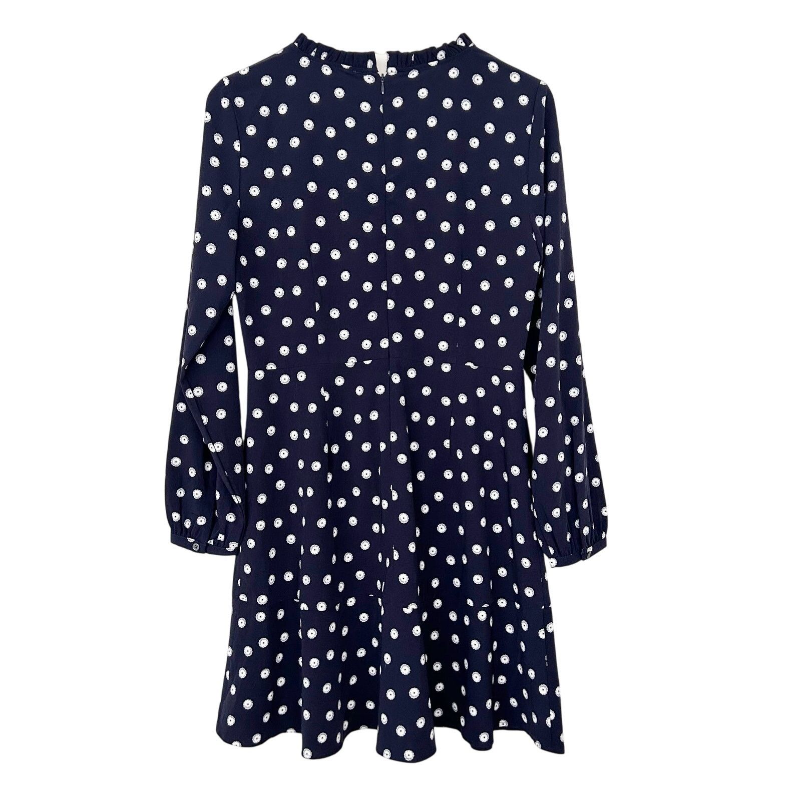 Loft Loft Navy Blue White Polka Dot Long Sleeve Dress Sz 6 Size M / US 6-8 / IT 42-44 - 8 Thumbnail