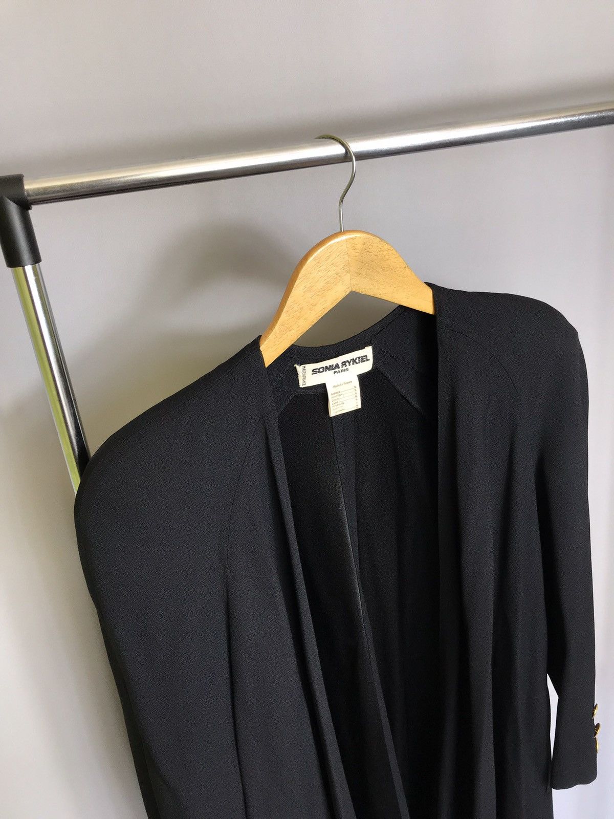 Designer × Sonia Rykiel × Vintage Sonia Rykiel Paris Black Gold Button Womens Jacket France Size M / US 6-8 / IT 42-44 - 2 Thumbnail