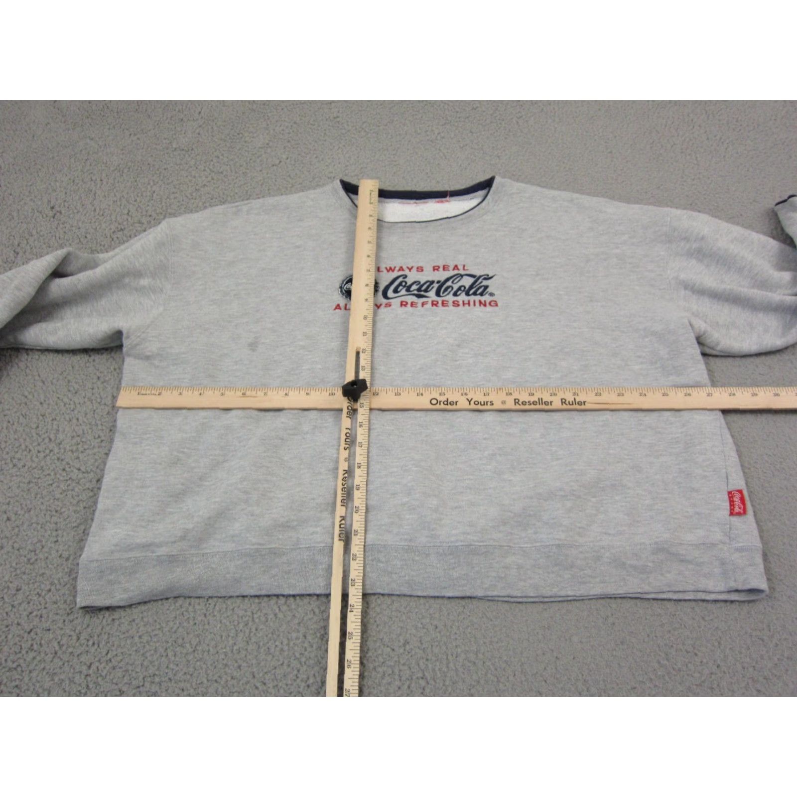 Vintage VINTAGE Coca-Cola Sweatshirt Womens L Gray Crew Neck Pullover 90s Boxy Raglan Long Sleeve Knit Fleece Slim Fit Thrifts Size L / US 10 / IT 46 - 5 Thumbnail