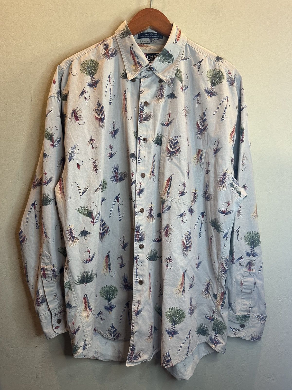 *RARE* Vintage Chaps Ralph Lauren Fishing Bait Button Shirt