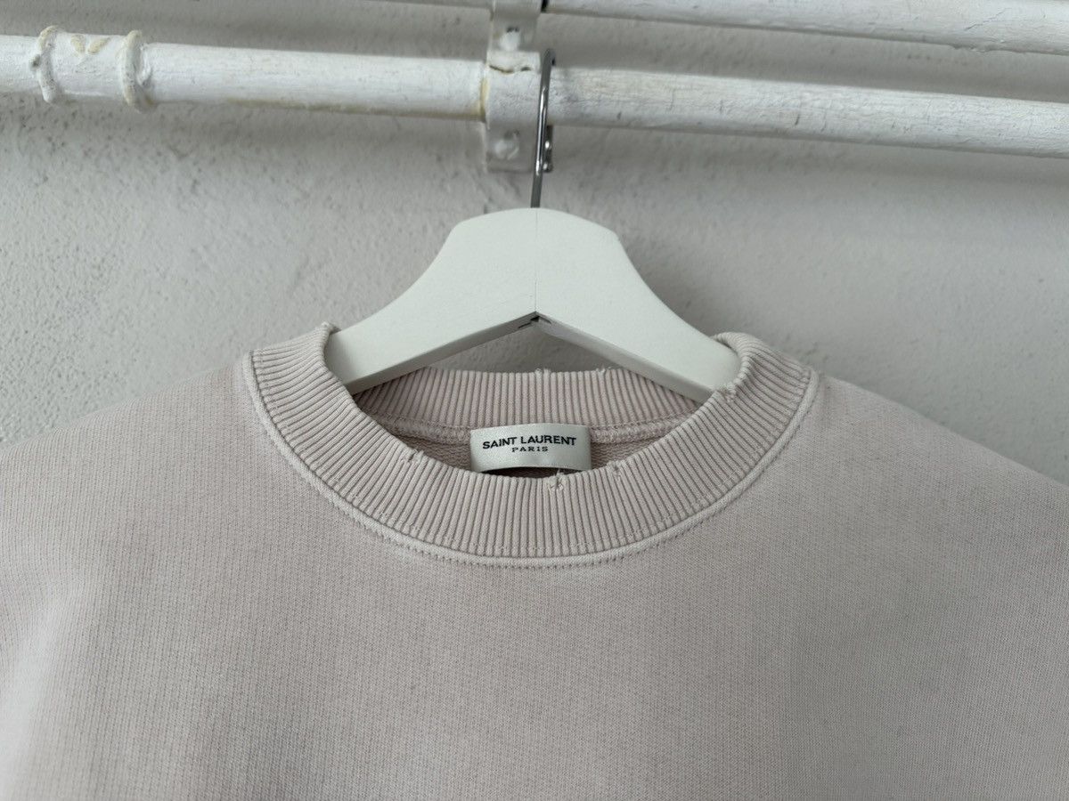 Saint Laurent Paris Faded Pink Cotton Sweatshirt (XS) Size US XS / EU 42 / 0 - 2 Thumbnail
