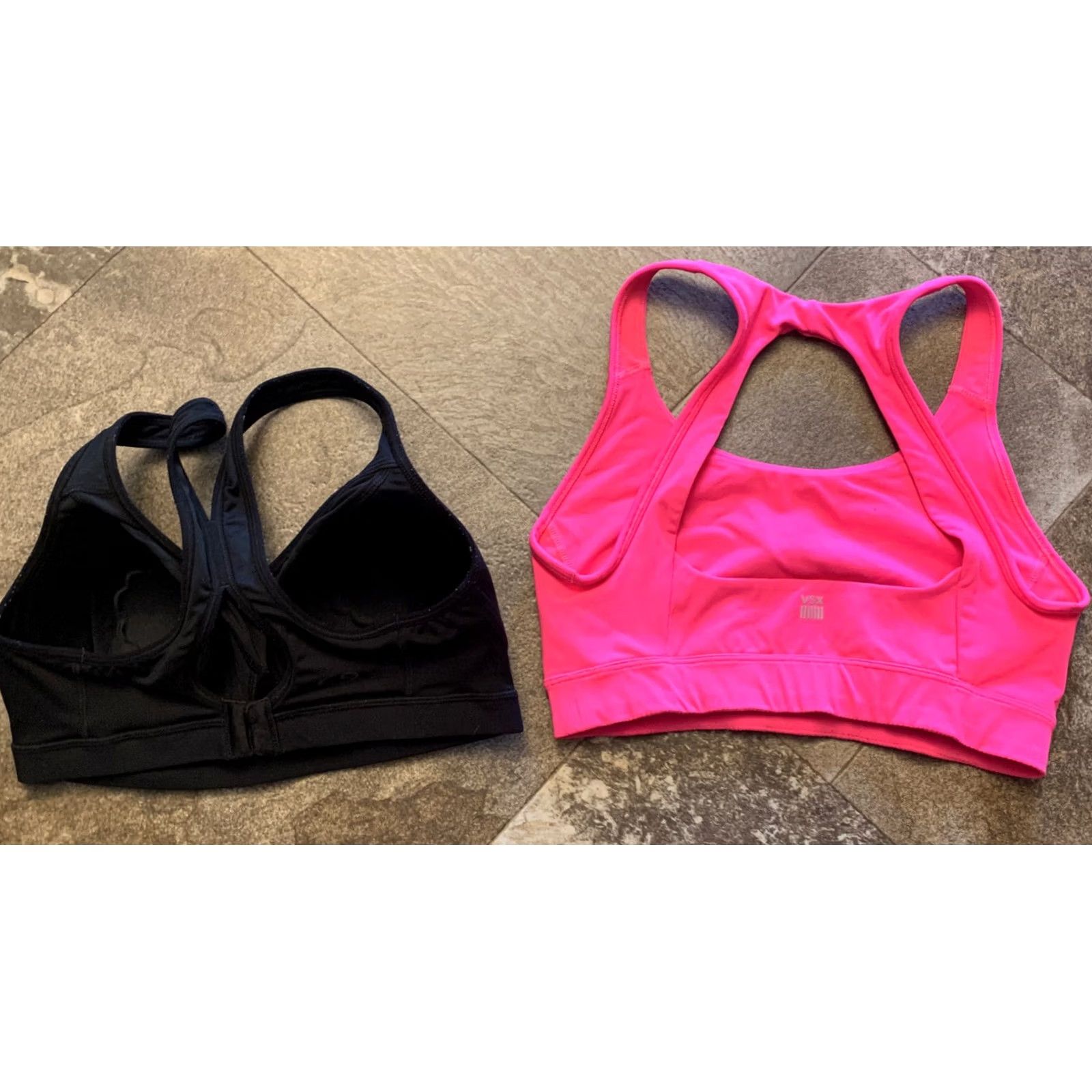 Victoria's Secret Victoria's Secret Sport Bra Pink Player VSX Medium & Black C9 Shape athletic Shirt Womens Medium Pink Athletic Sports Bra Size ONE SIZE - 2 Thumbnail