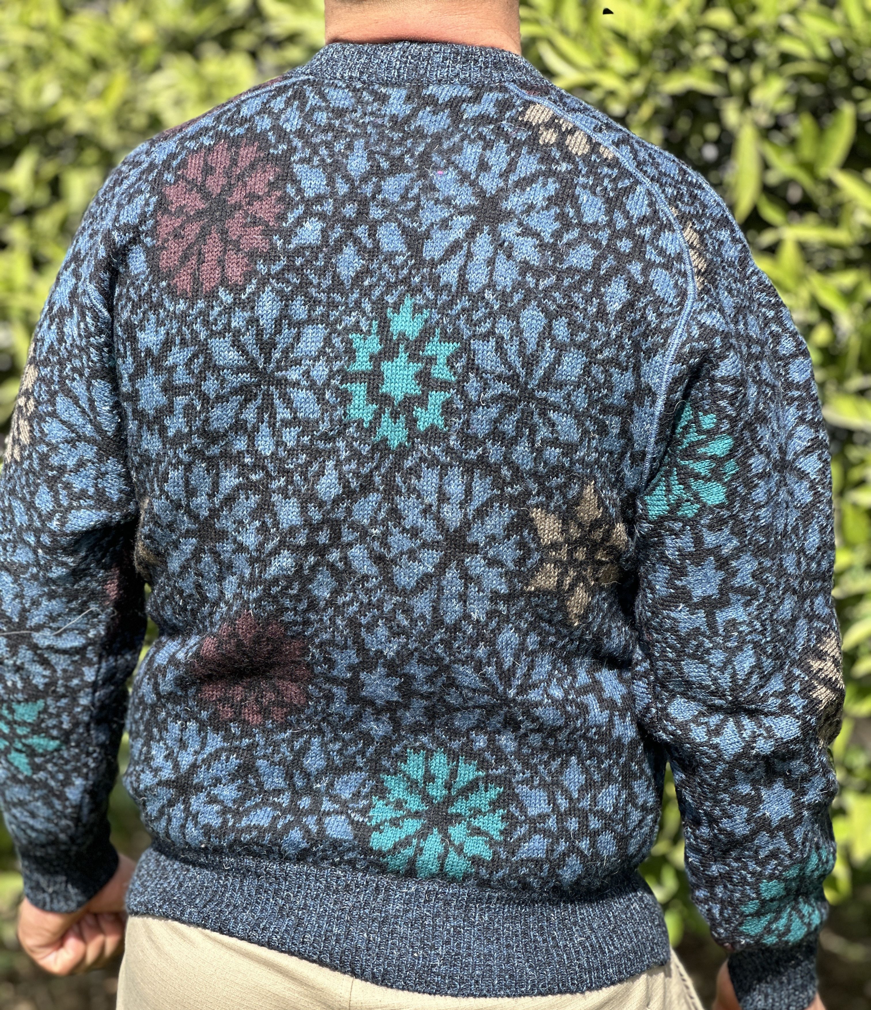 Missoni 90s Missoni Uomo Floral Knit Navy Cardigan Sweater Size M 50 Size US M / EU 48-50 / 2 - 10 Thumbnail