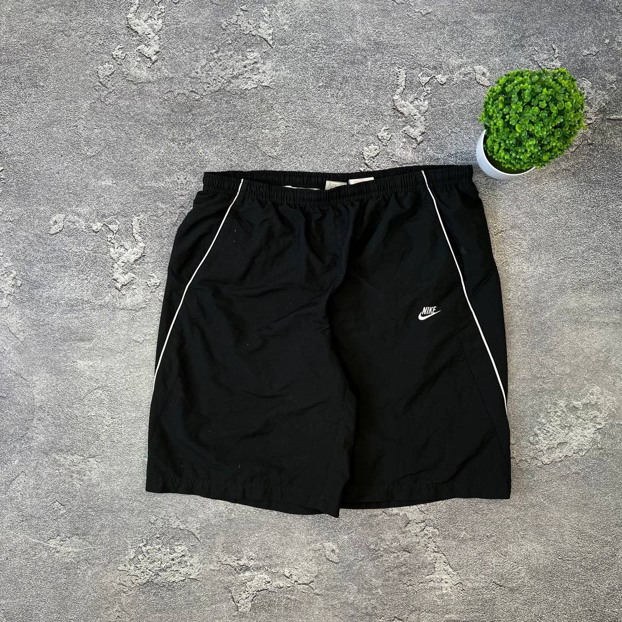 Nike × Vintage Vintage 90s Rare Black Drill Nike Y2K Shorts,Size XL Size US 35 - 1 Thumbnail