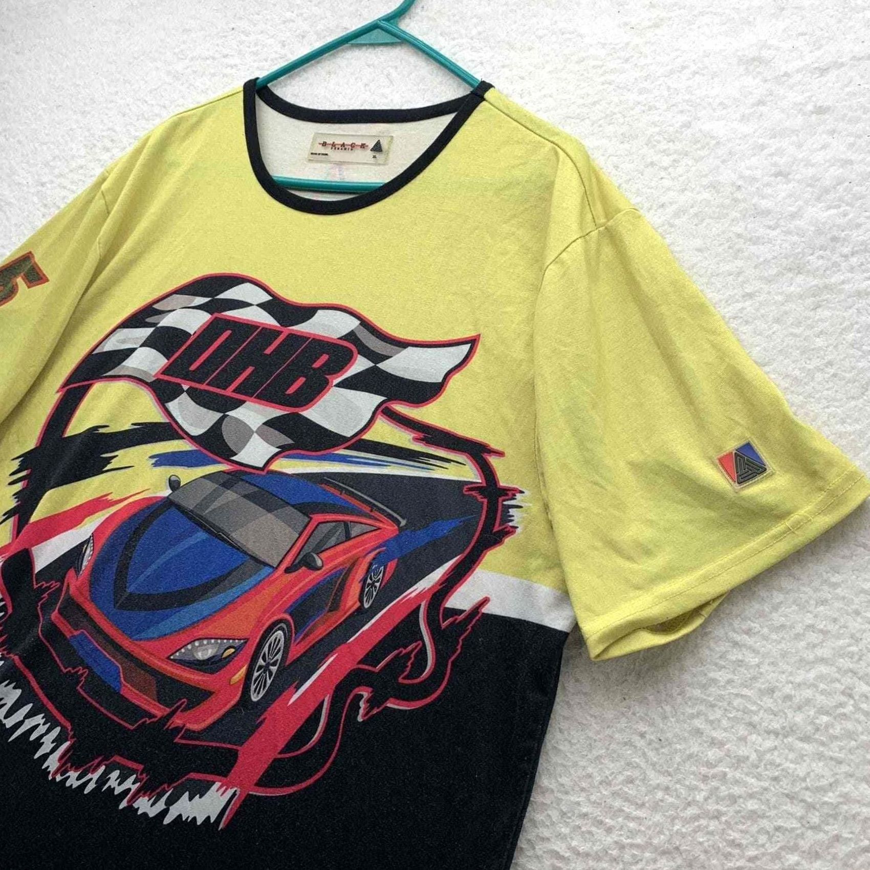Black Pyramid Black Pyramid T-Shirt Mens XL 5 Car Racing Graphic Yellow White Black Colorblock Size US XL / EU 56 / 4 - 3 Thumbnail