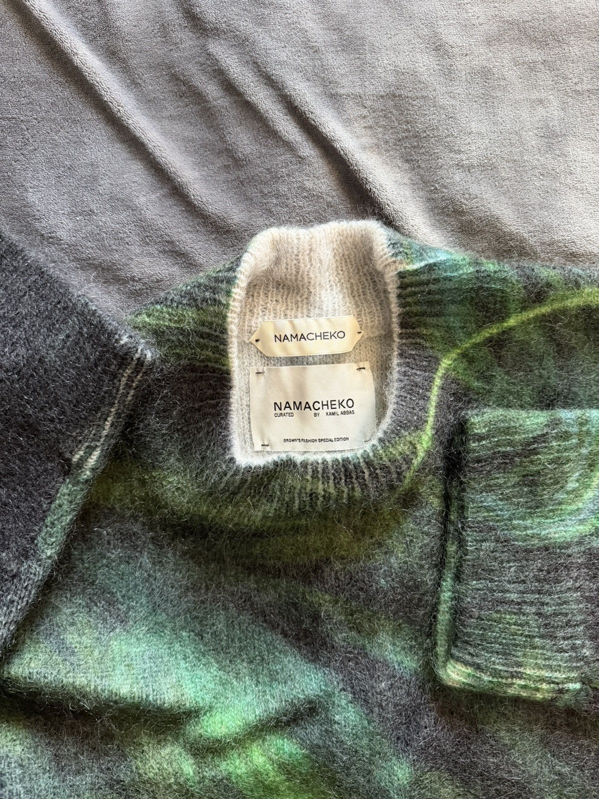 Namacheko Namacheko Rezyane Printed Green Wool Sweater Size US L / EU 52-54 / 3 - 4 Thumbnail
