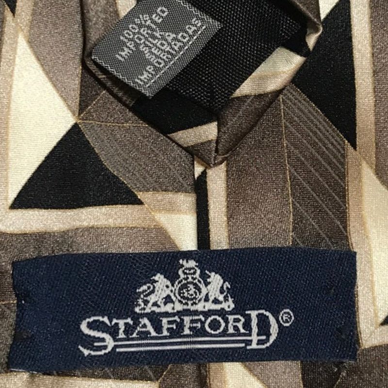 Stafford Stafford Geometric Silk Traditional Long Necktie Size ONE SIZE - 3 Thumbnail