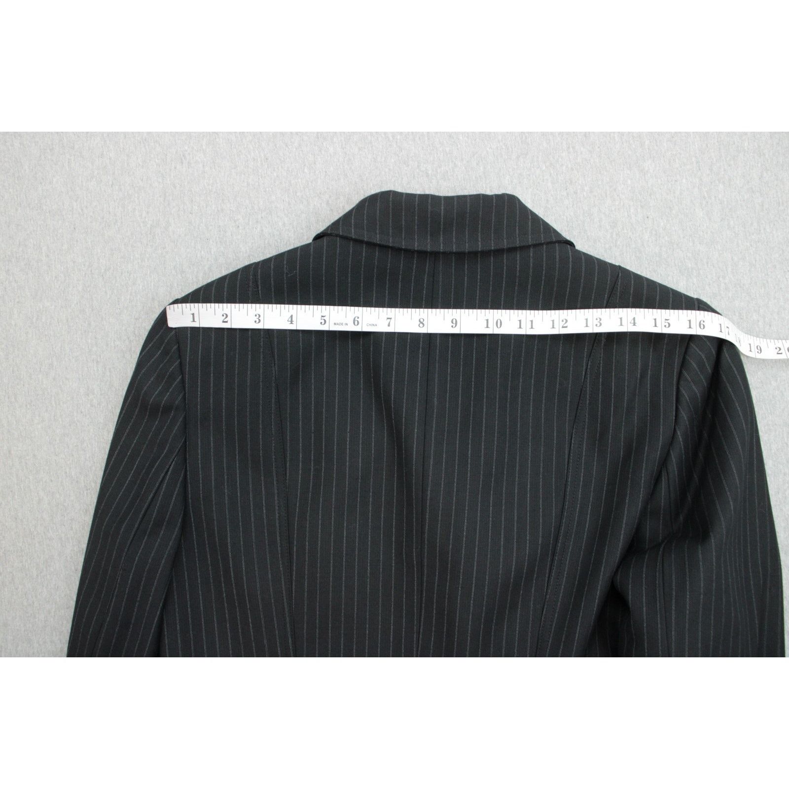 Calvin Klein Calvin Klein Blazer Womens Size 8 Black Pinstripe Lined Size M / US 6-8 / IT 42-44 - 9 Thumbnail